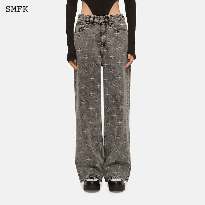 Wilderness Garden Vintage Wide Leg Jeans Grey SMFK Official