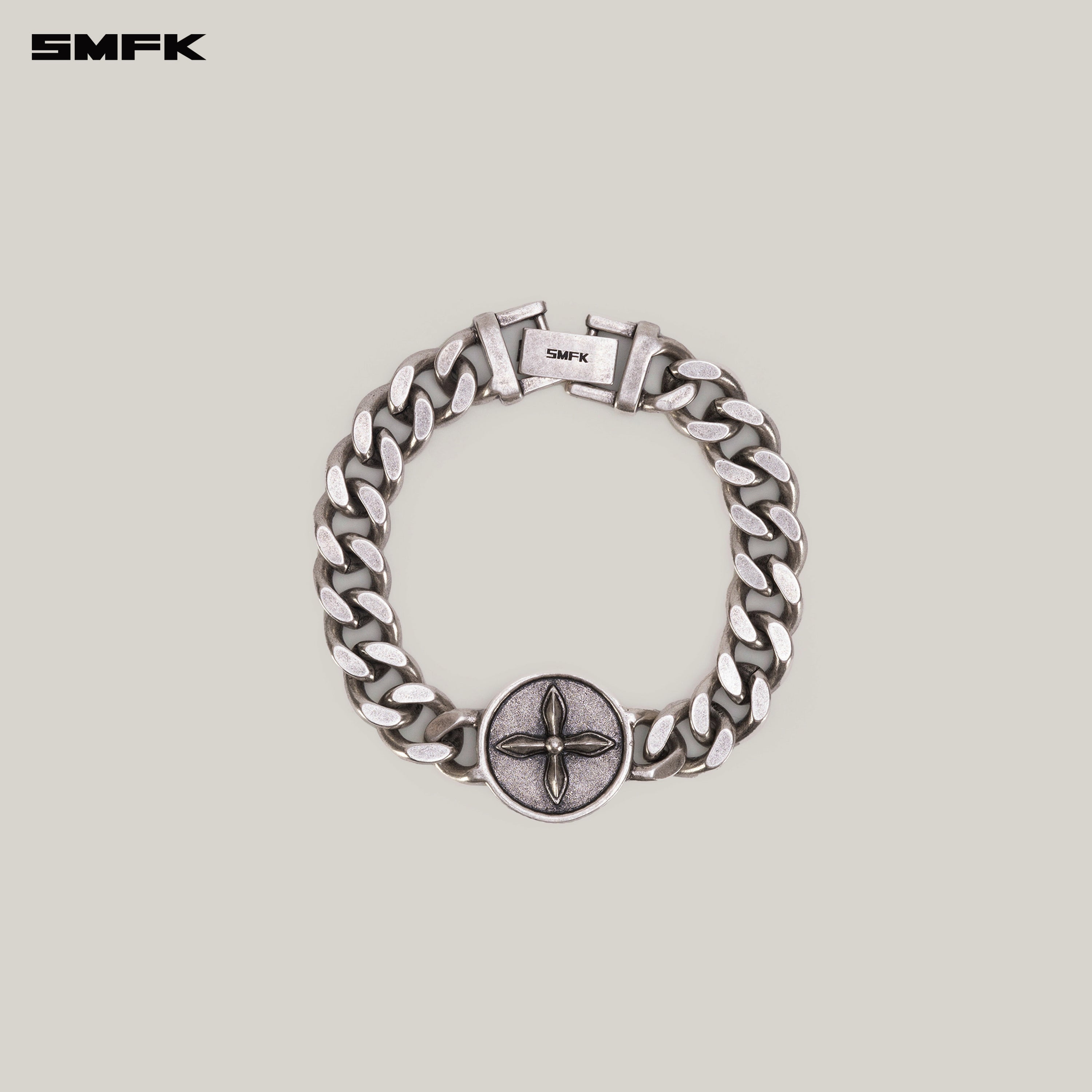 COMPASS ORIGINAL BADGE METAL BRACELET ANTIQUE SILVER