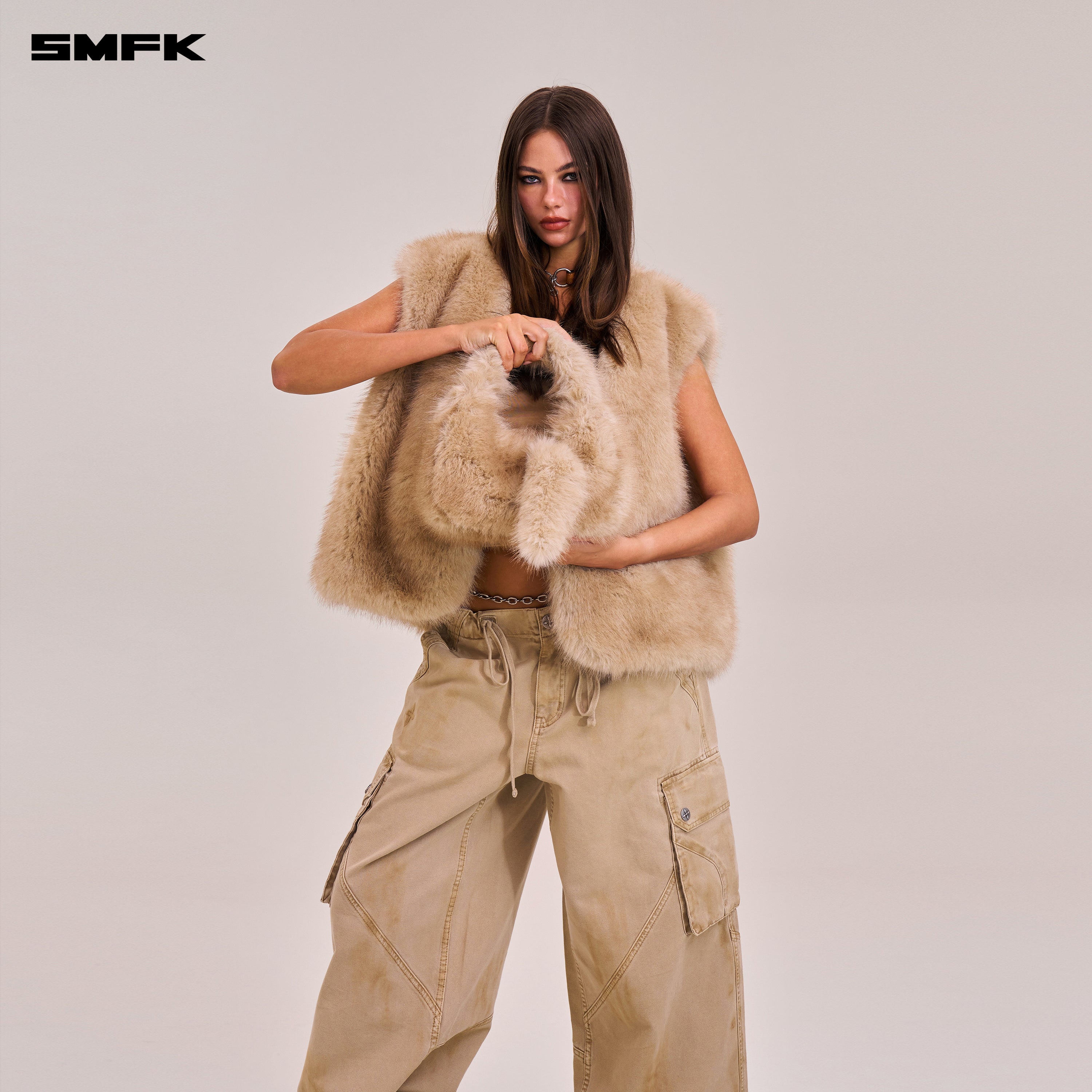 COMPASS COBBLE FURRY BAG/SMALL SAND