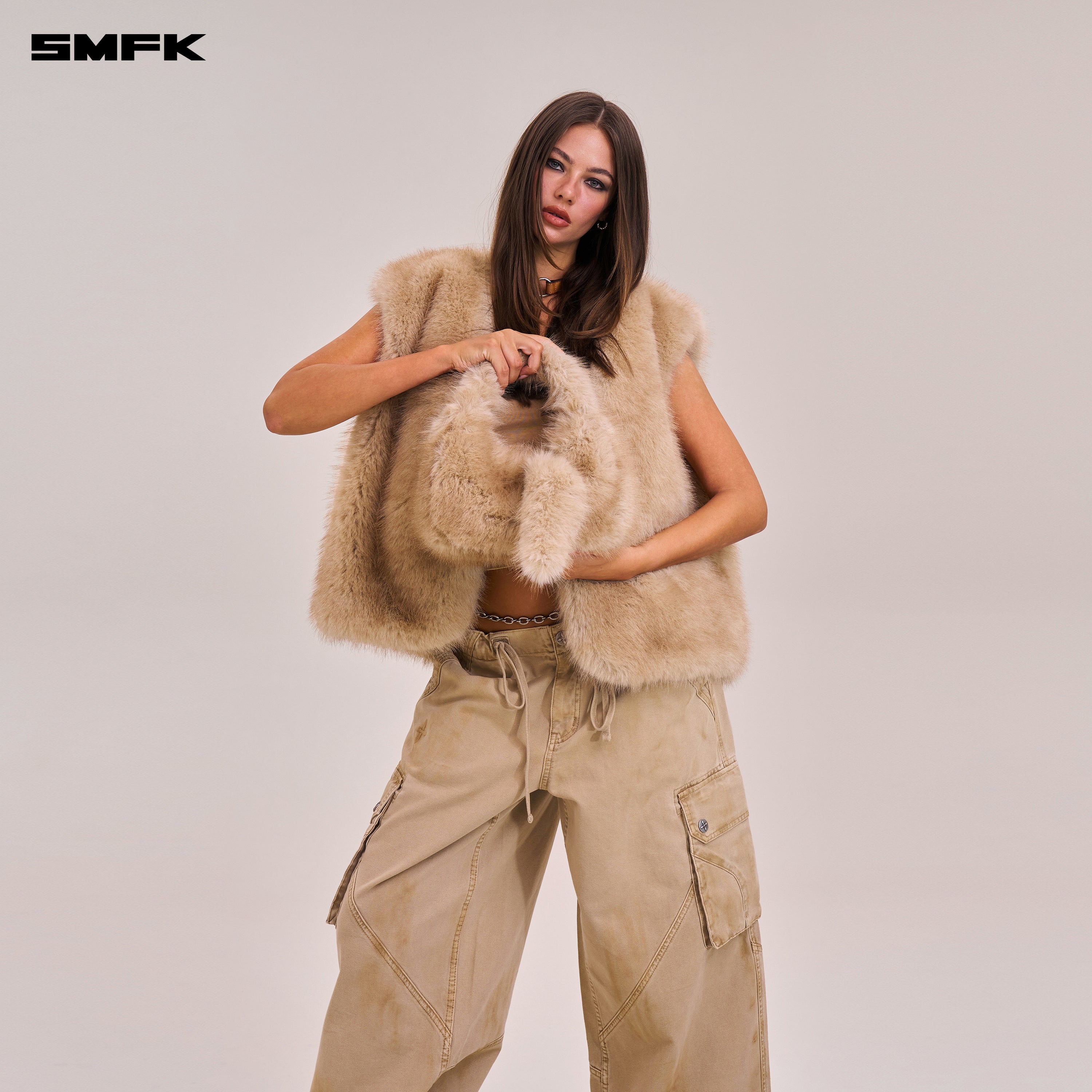 COMPASS COBBLE FURRY BAG/SMALL SAND