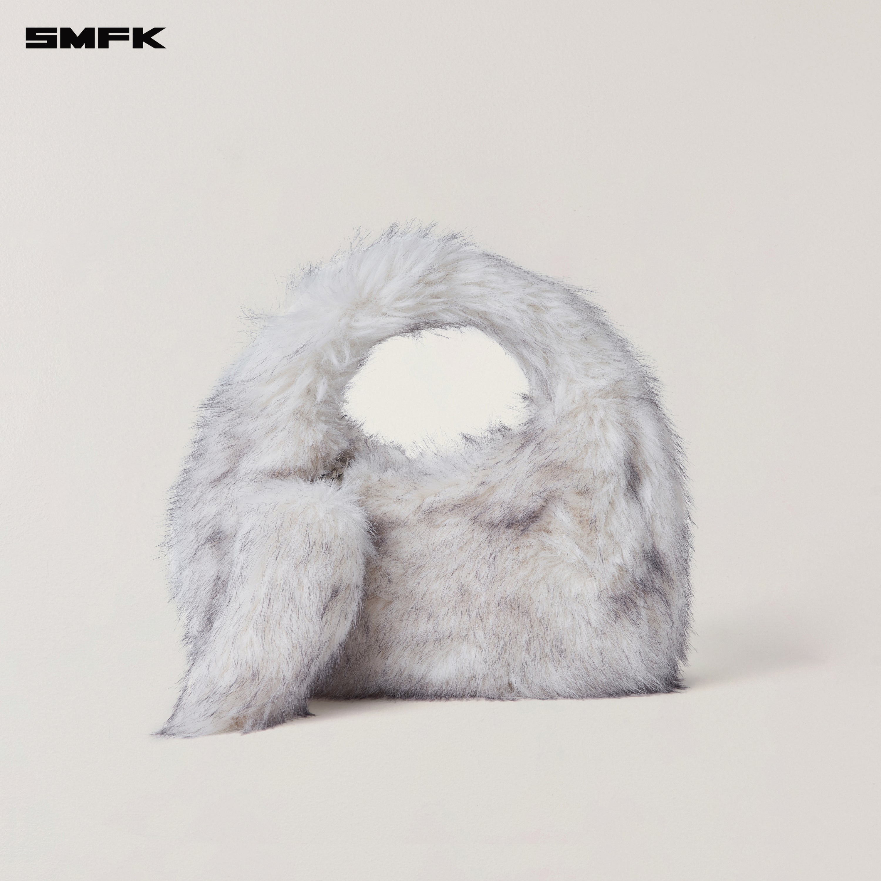 COMPASS COBBLE FURRY BAG/SMALL ARCTIC FOX WHITE