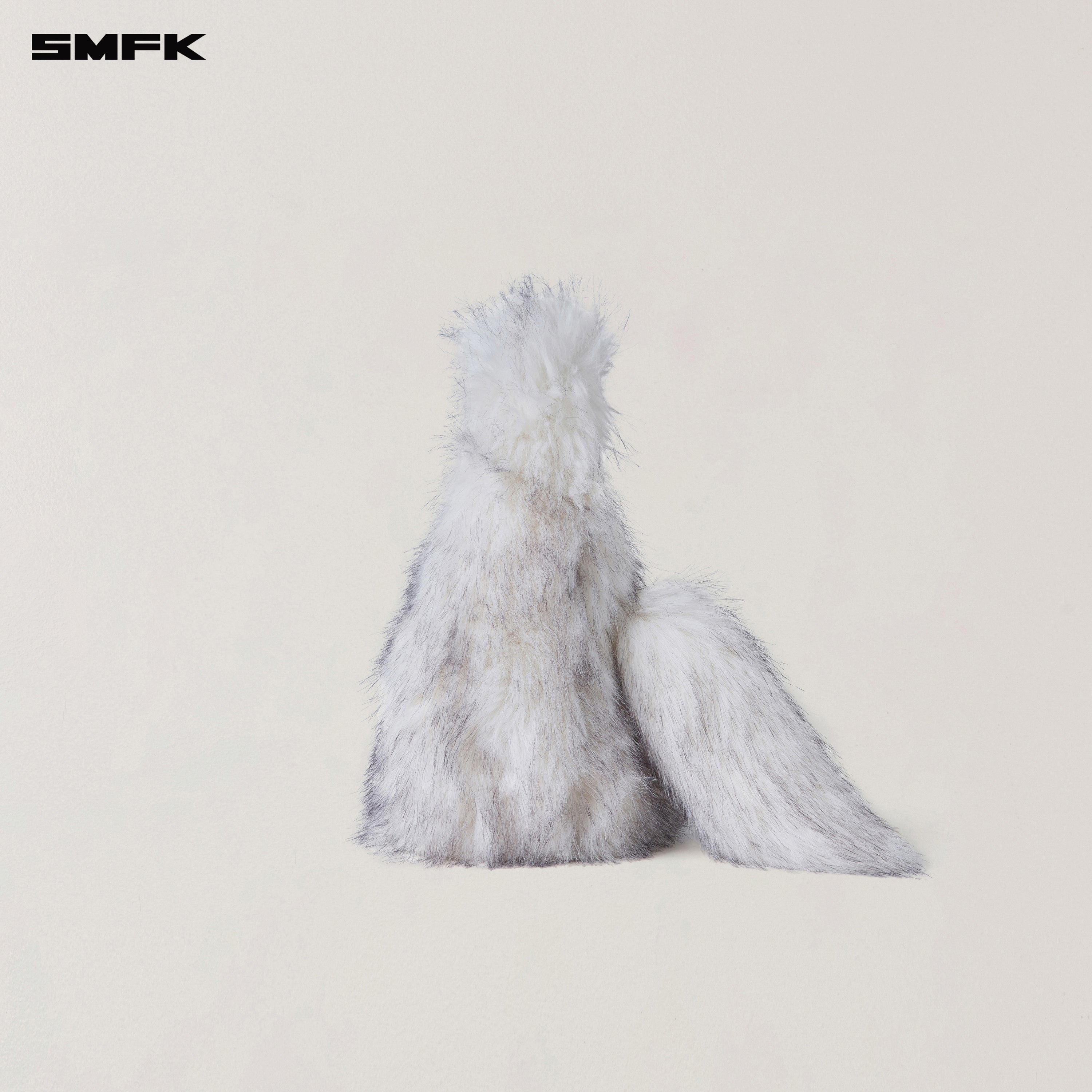 COMPASS COBBLE FURRY BAG/SMALL ARCTIC FOX WHITE