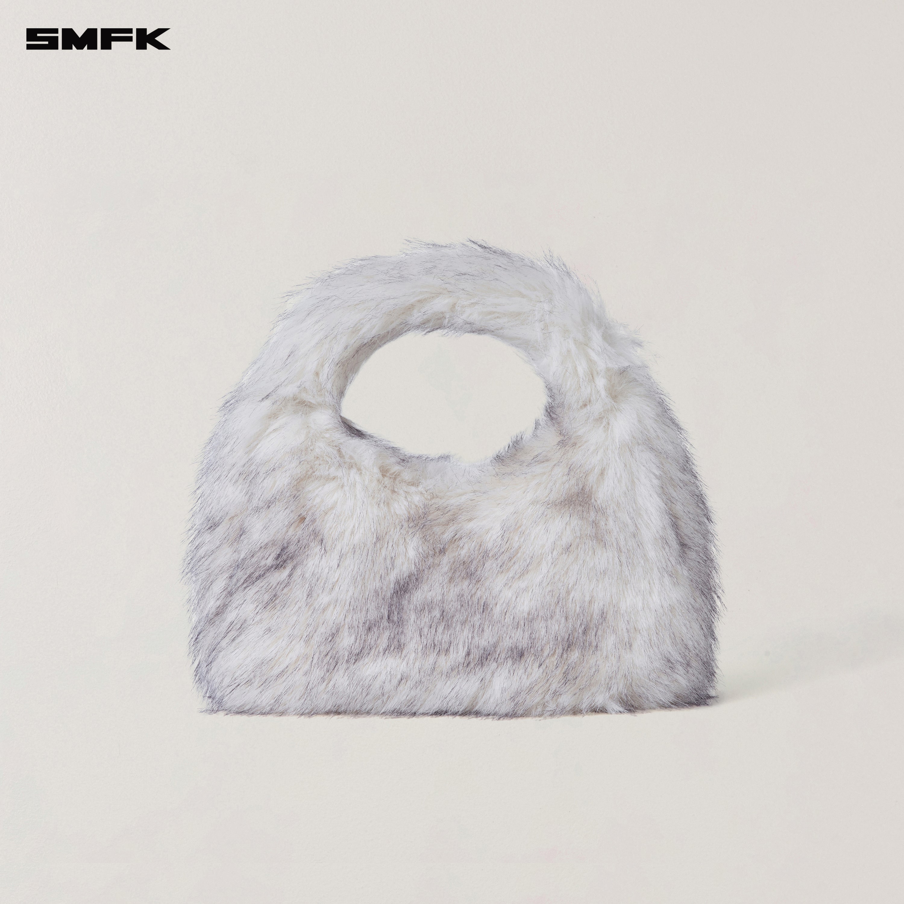 COMPASS COBBLE FURRY BAG/SMALL ARCTIC FOX WHITE