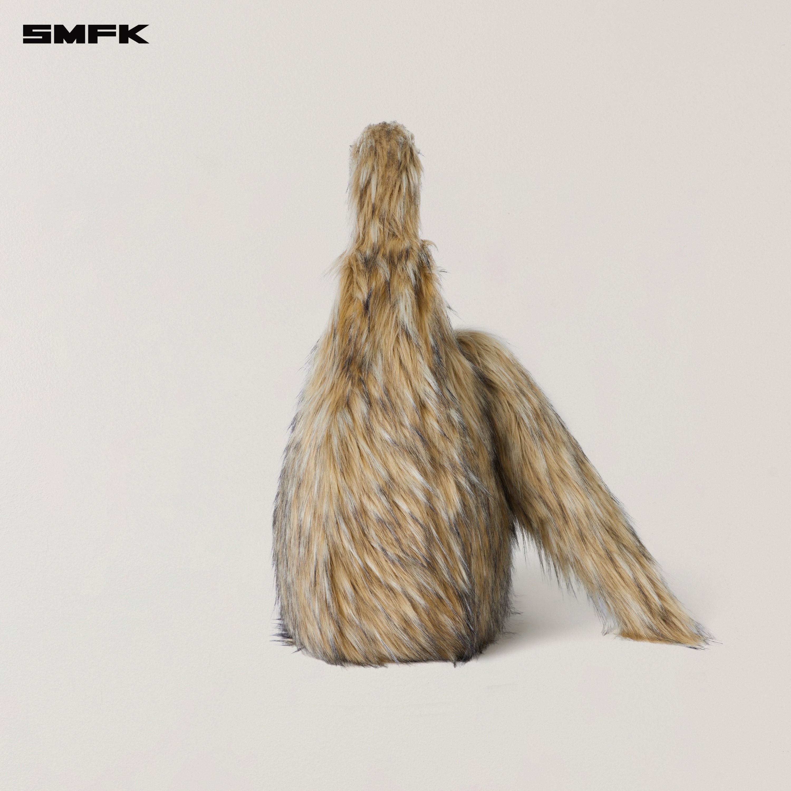 COMPASS COBBLE FURRY BAG/LARGE WOLF BROWN