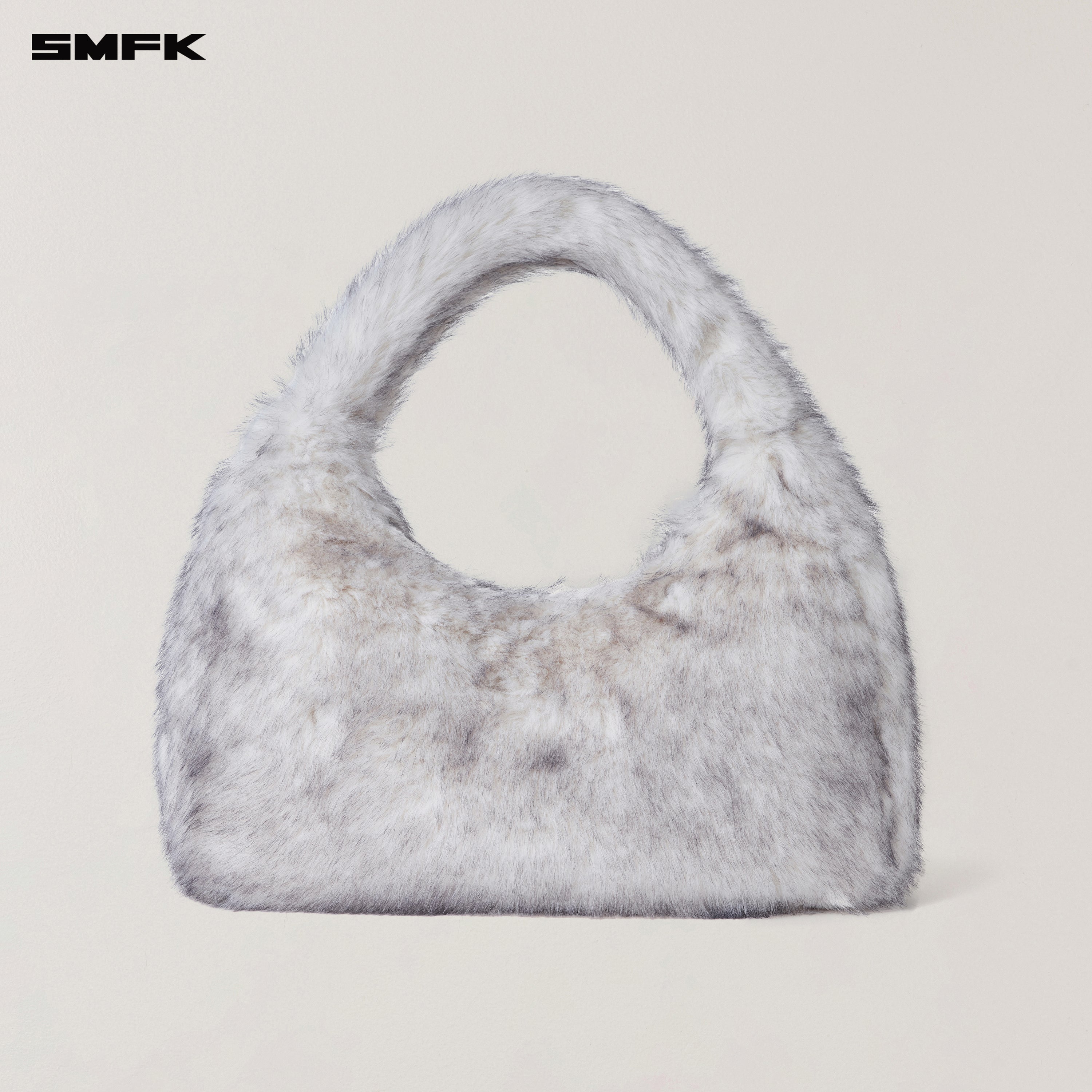 COMPASS COBBLE FURRY BAG/LARGE ARCTIC FOX WHITE