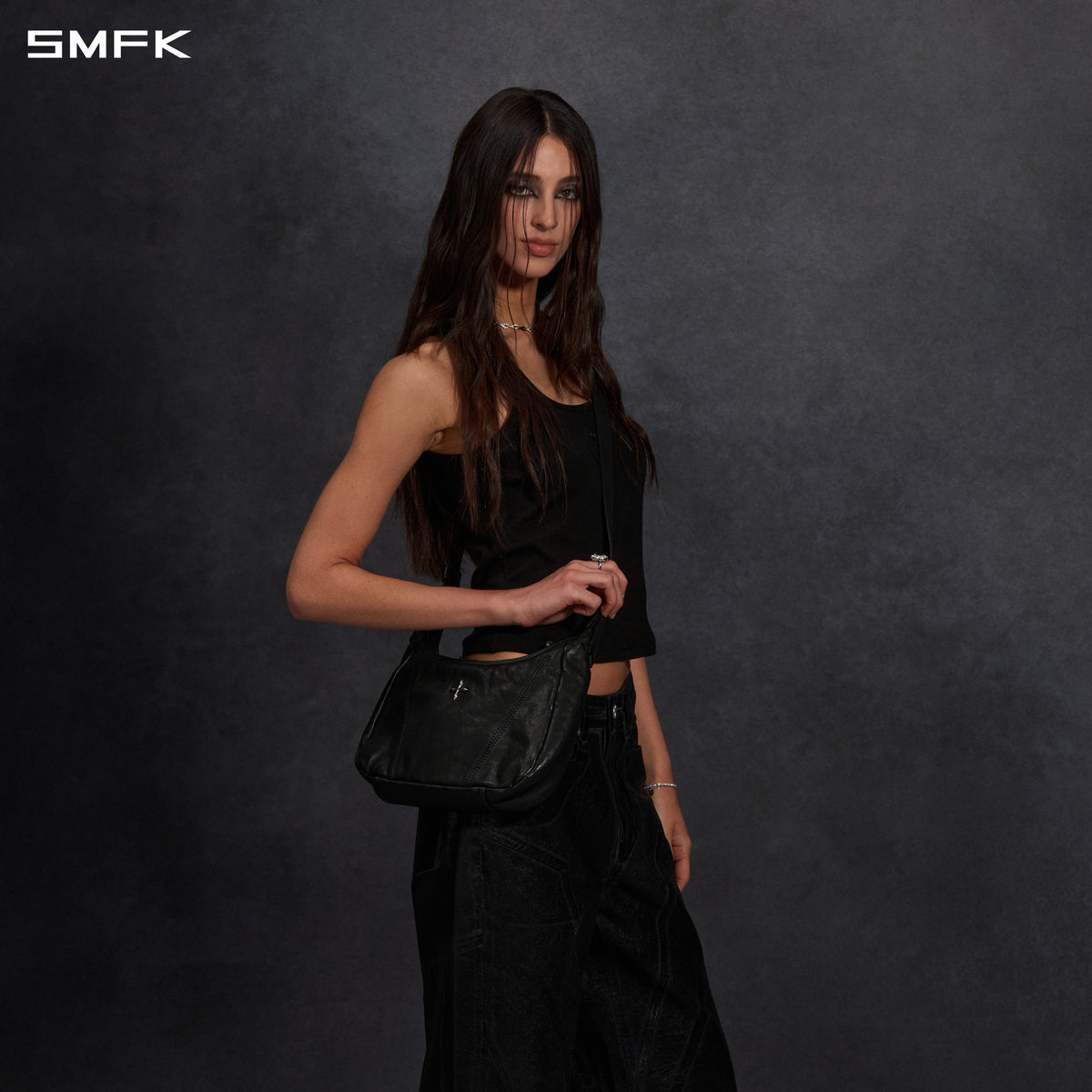 VINTAGE-FLOWING BOHO CROSSBODY BAG/SMALL WILD BLACK