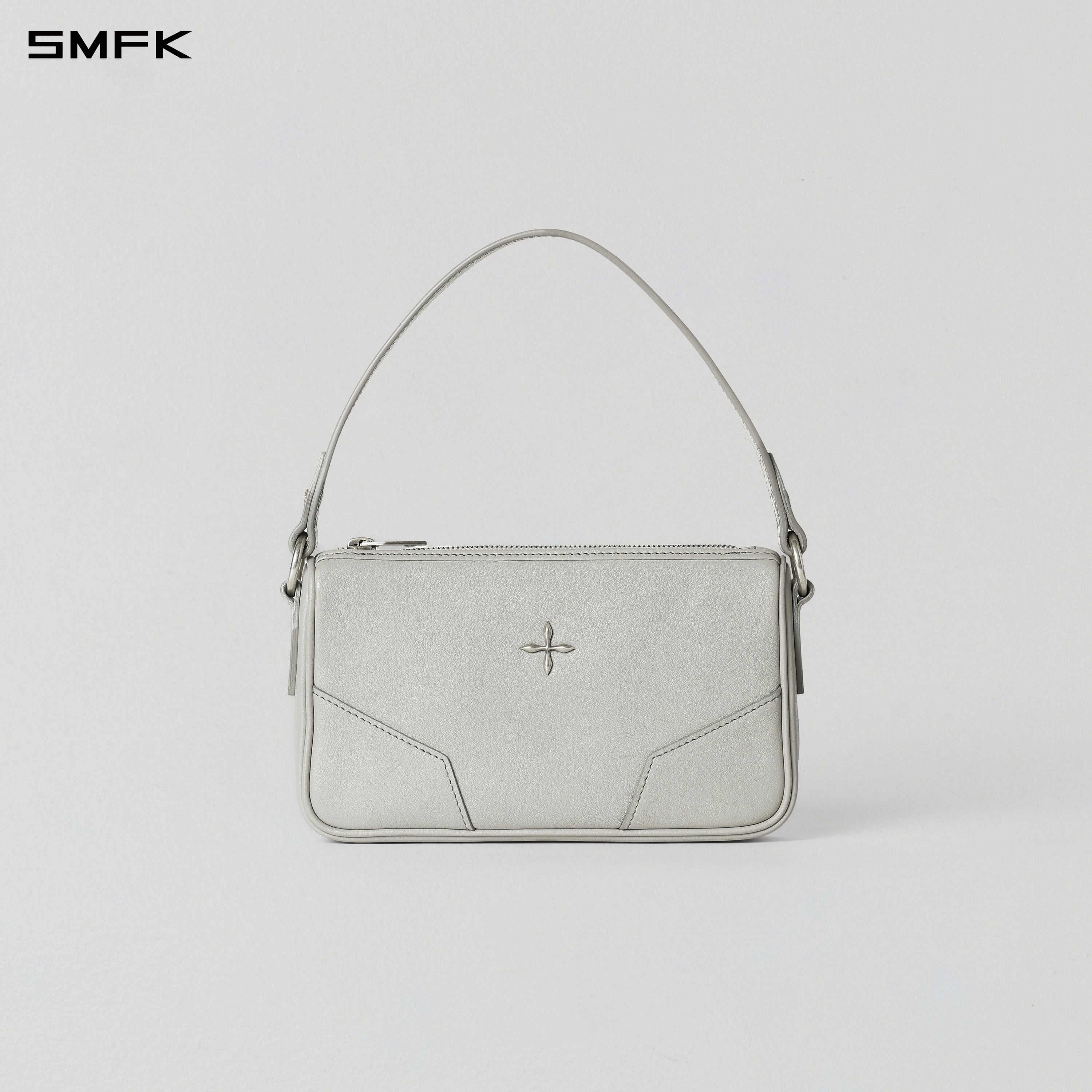 CORE CLASSIC LEATHER SHOULDER BAG/SMALL GLACIER GREY