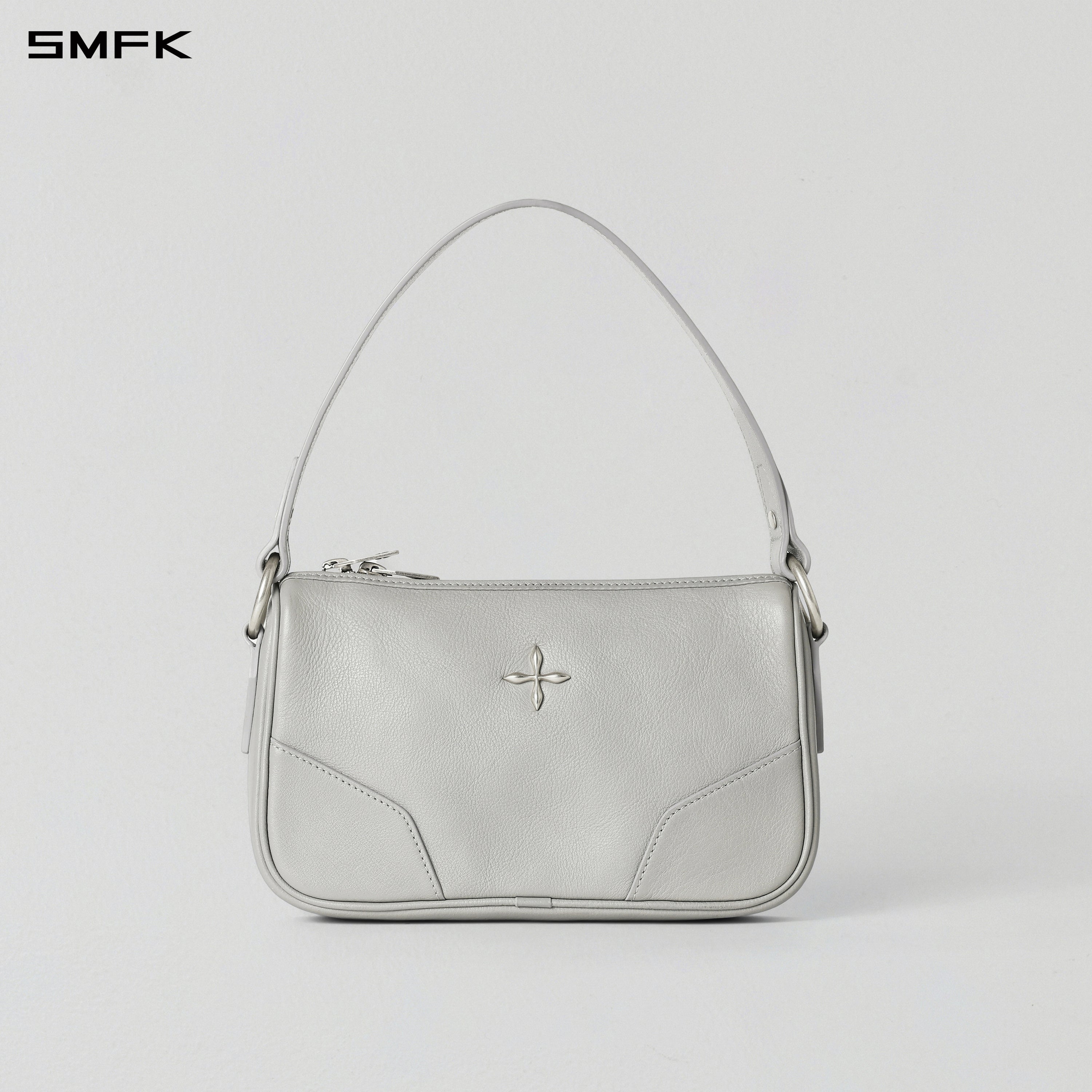 CORE CLASSIC LEATHER SHOULDER BAG/MID GLACIER GREY