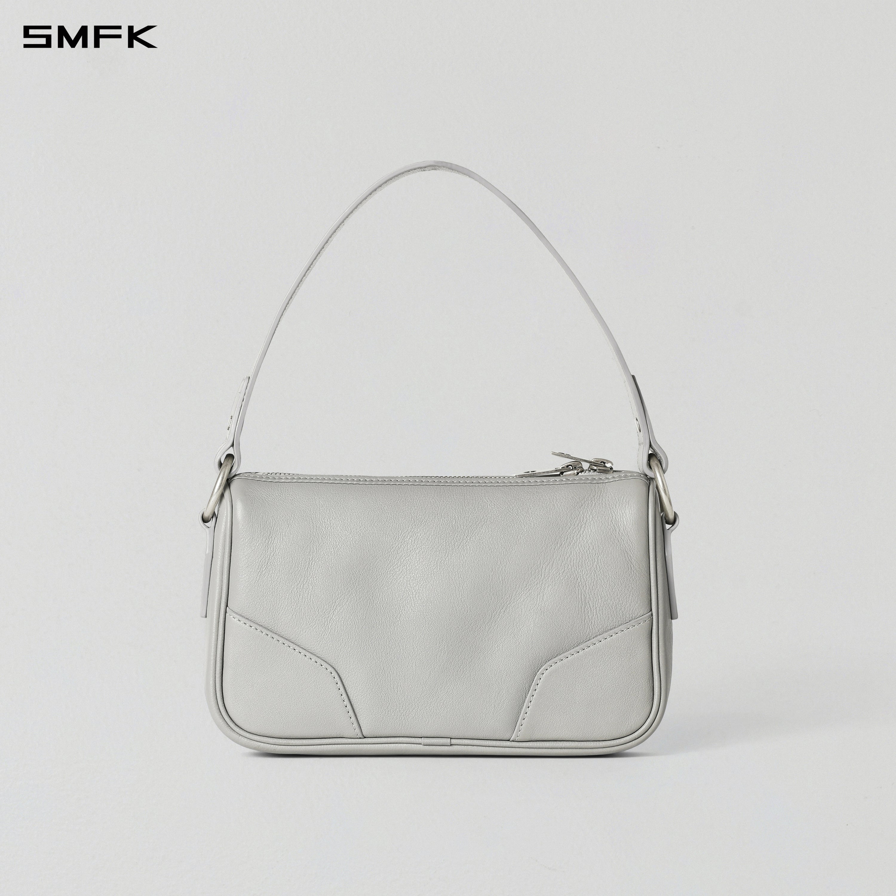 CORE CLASSIC LEATHER SHOULDER BAG/MID GLACIER GREY