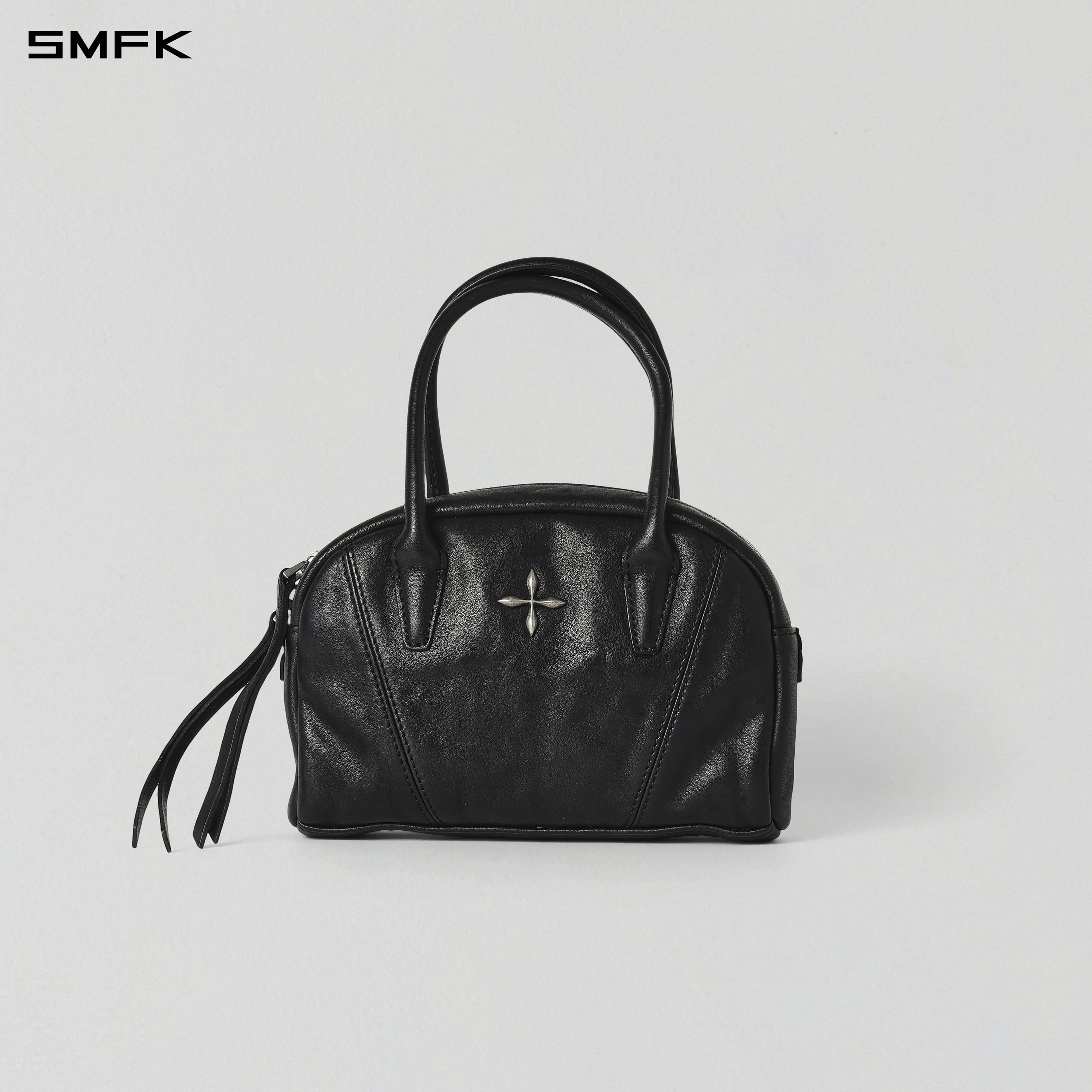 VINTAGE DETACHED LEATHER HANDBAG/SMALL WILD BLACK
