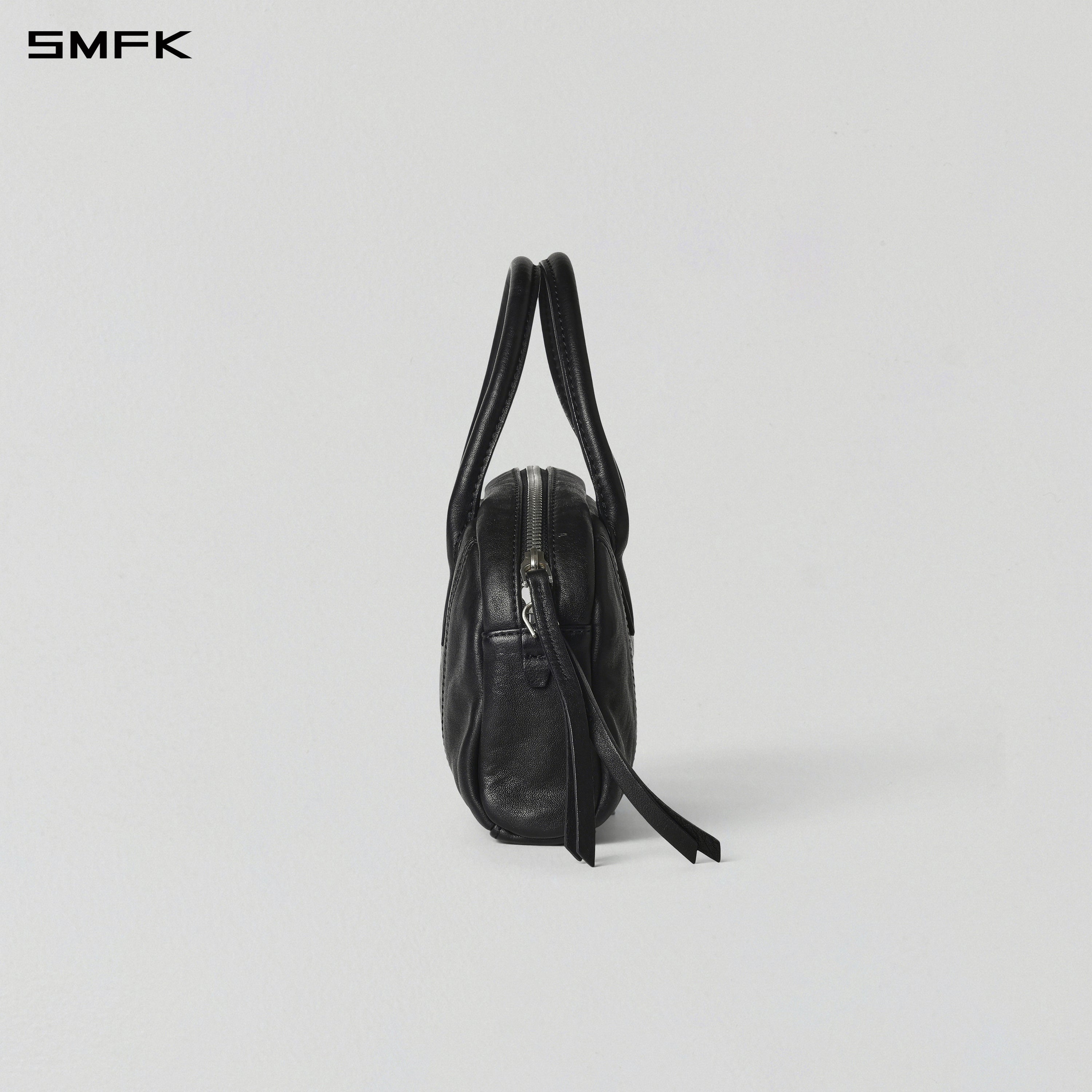 VINTAGE DETACHED LEATHER HANDBAG/SMALL WILD BLACK