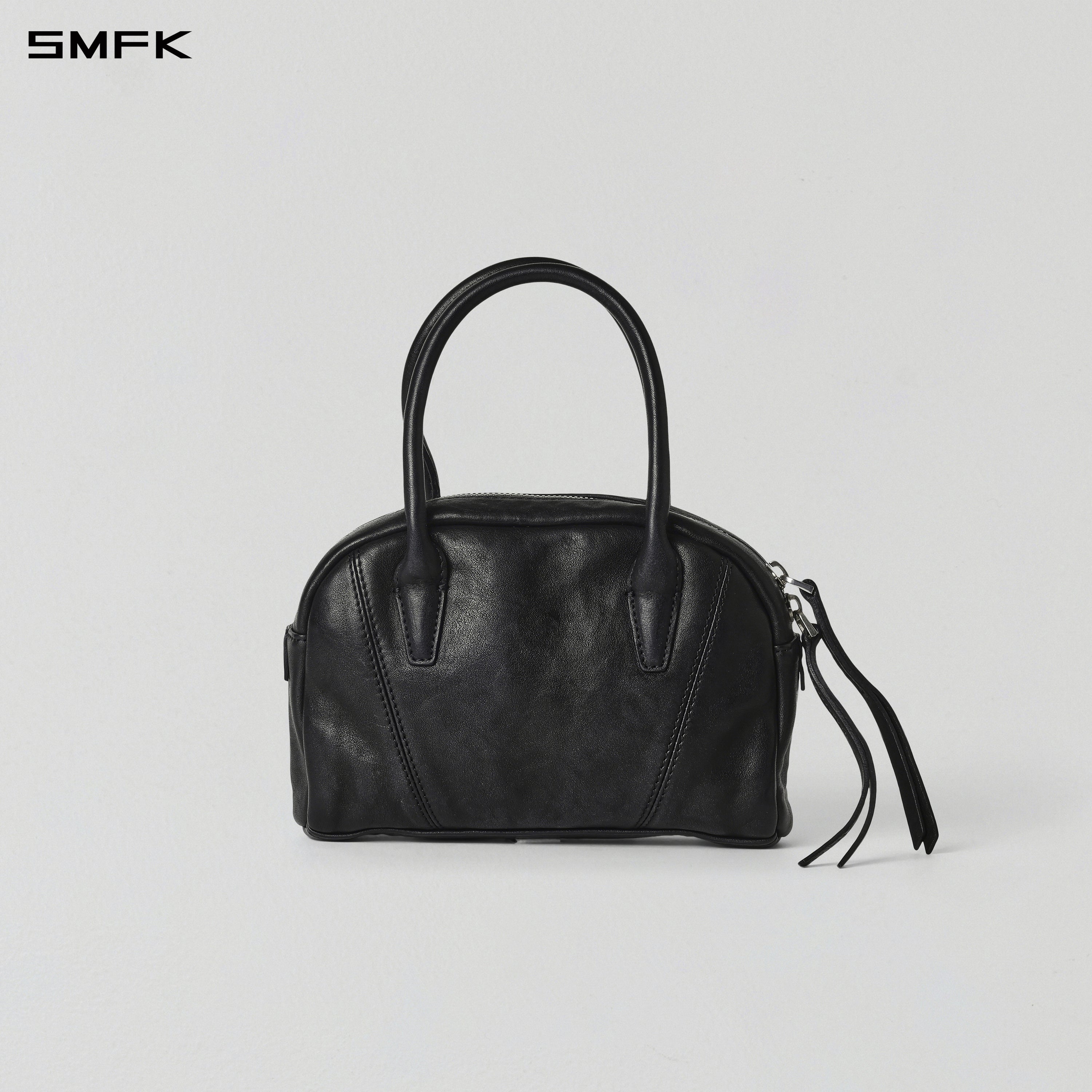 VINTAGE DETACHED LEATHER HANDBAG/SMALL WILD BLACK