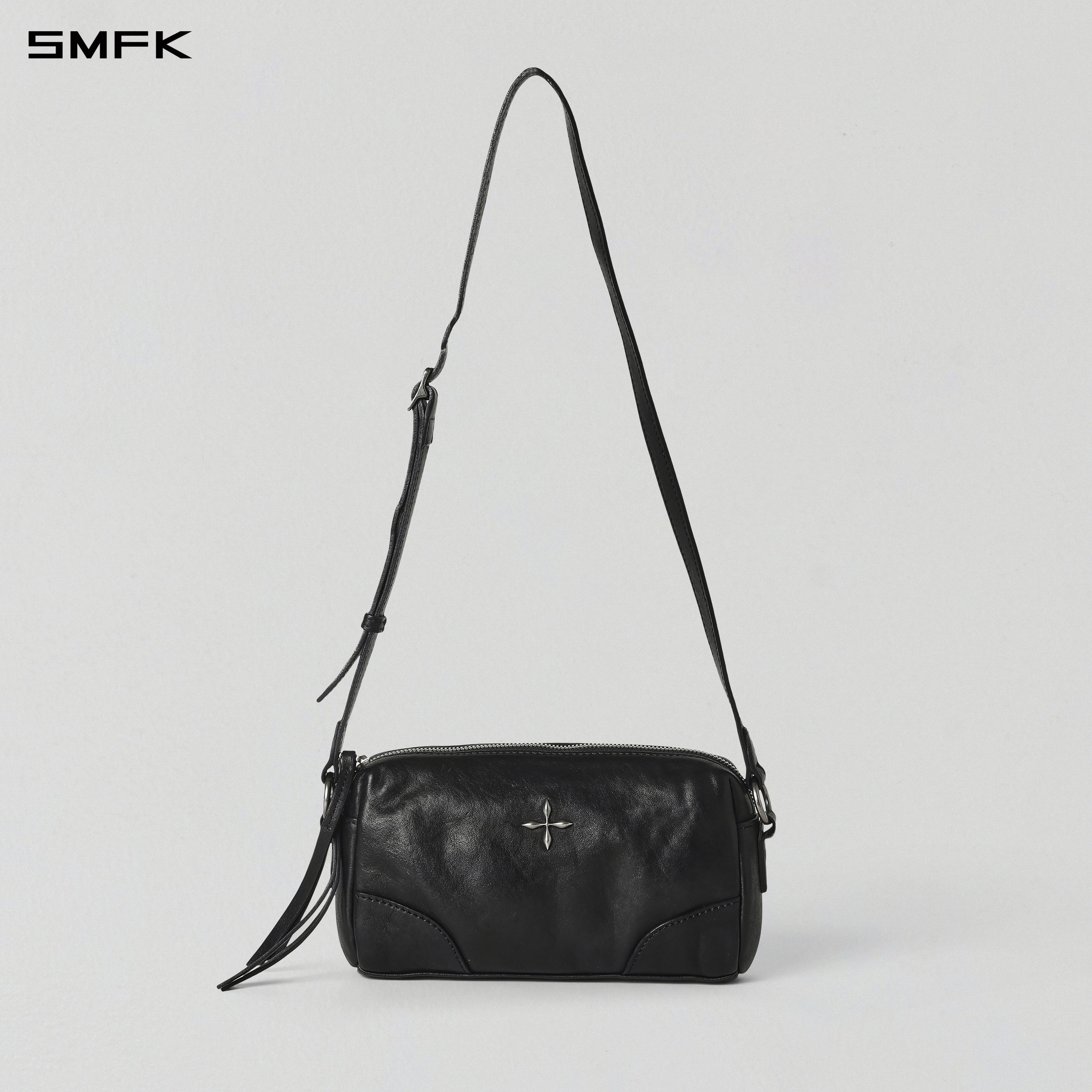 VINTAGE DETACHED LEATHER SHOULDER BAG/SMALL WILD BLACK