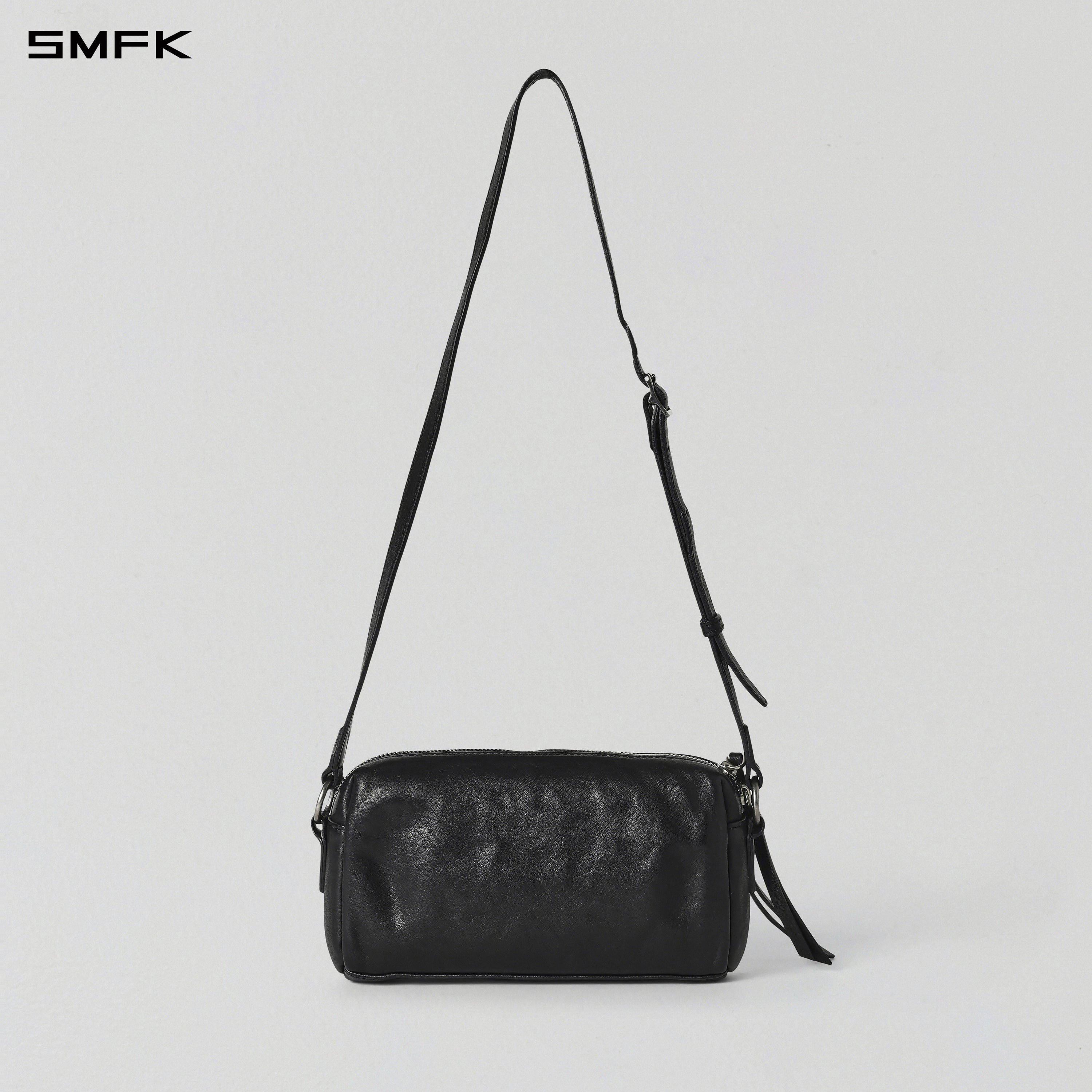 VINTAGE DETACHED LEATHER SHOULDER BAG/SMALL WILD BLACK