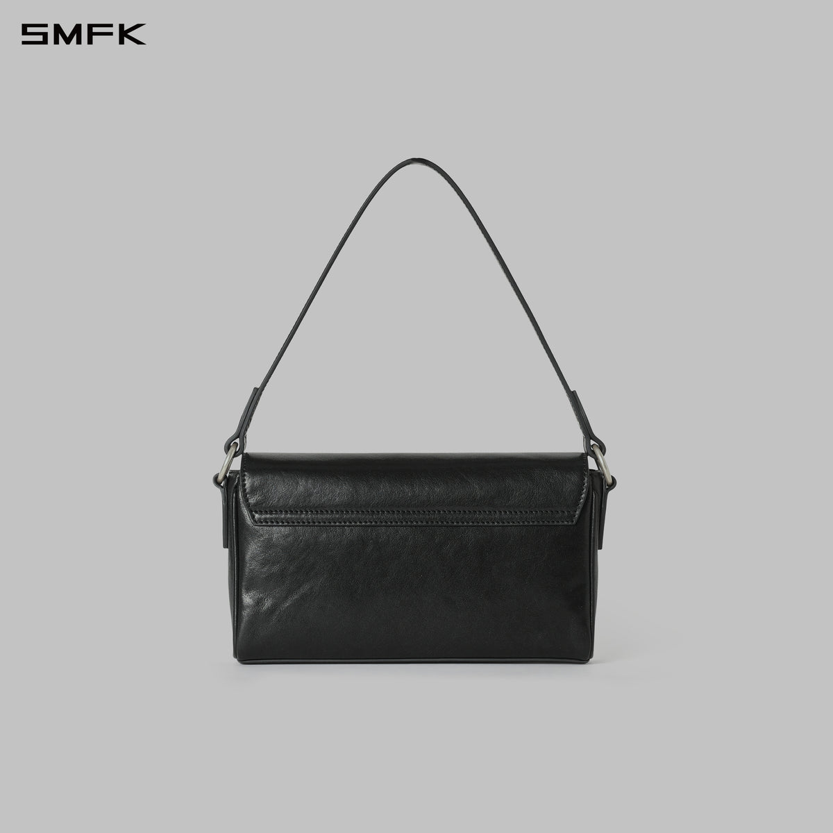 MIRAGE TRAPE LEATHER FLAP SHOULDER BAG/SMALL WILD BLACK