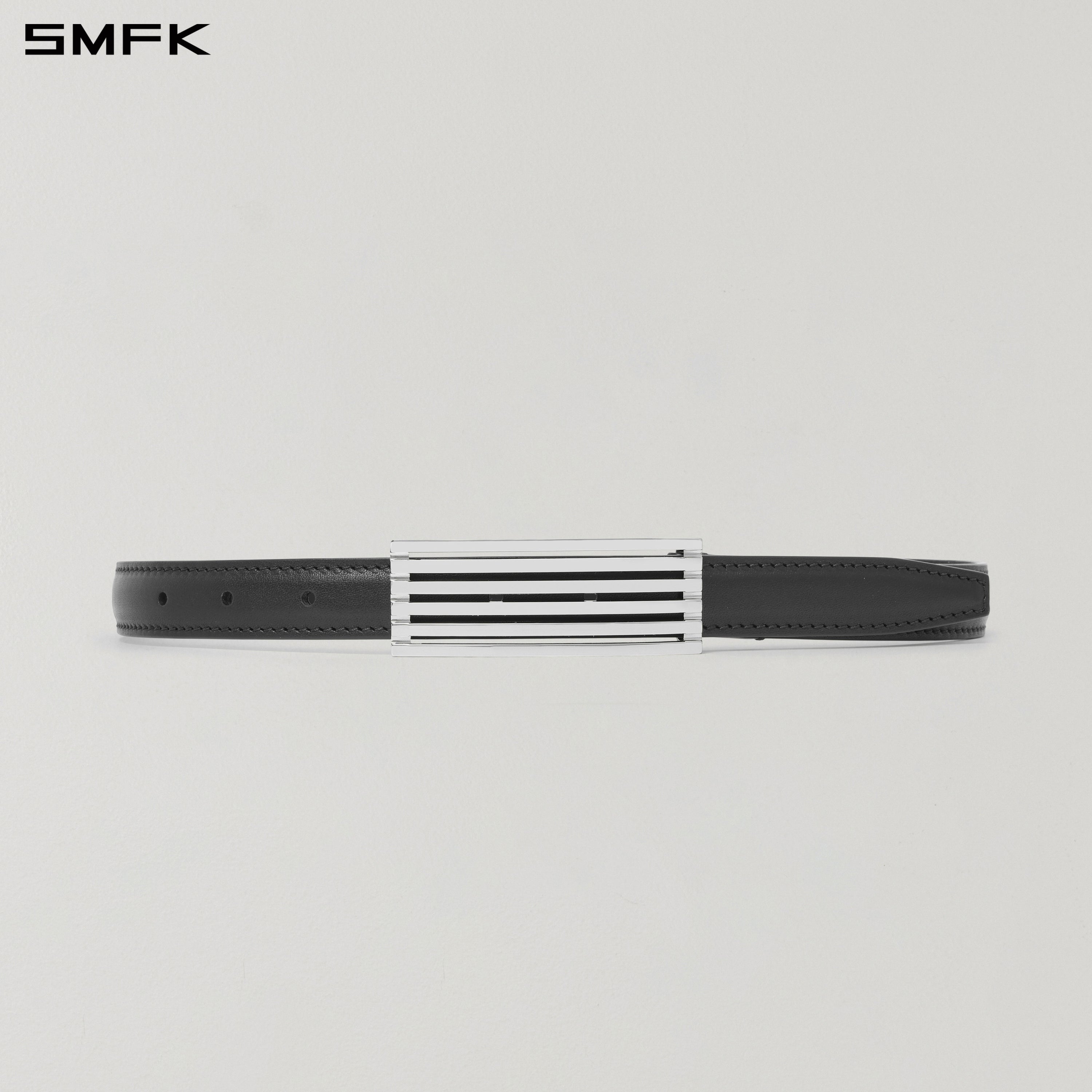 REFLECTION METAL LEATHER THIN BELT/LEATHER WILD BLACK