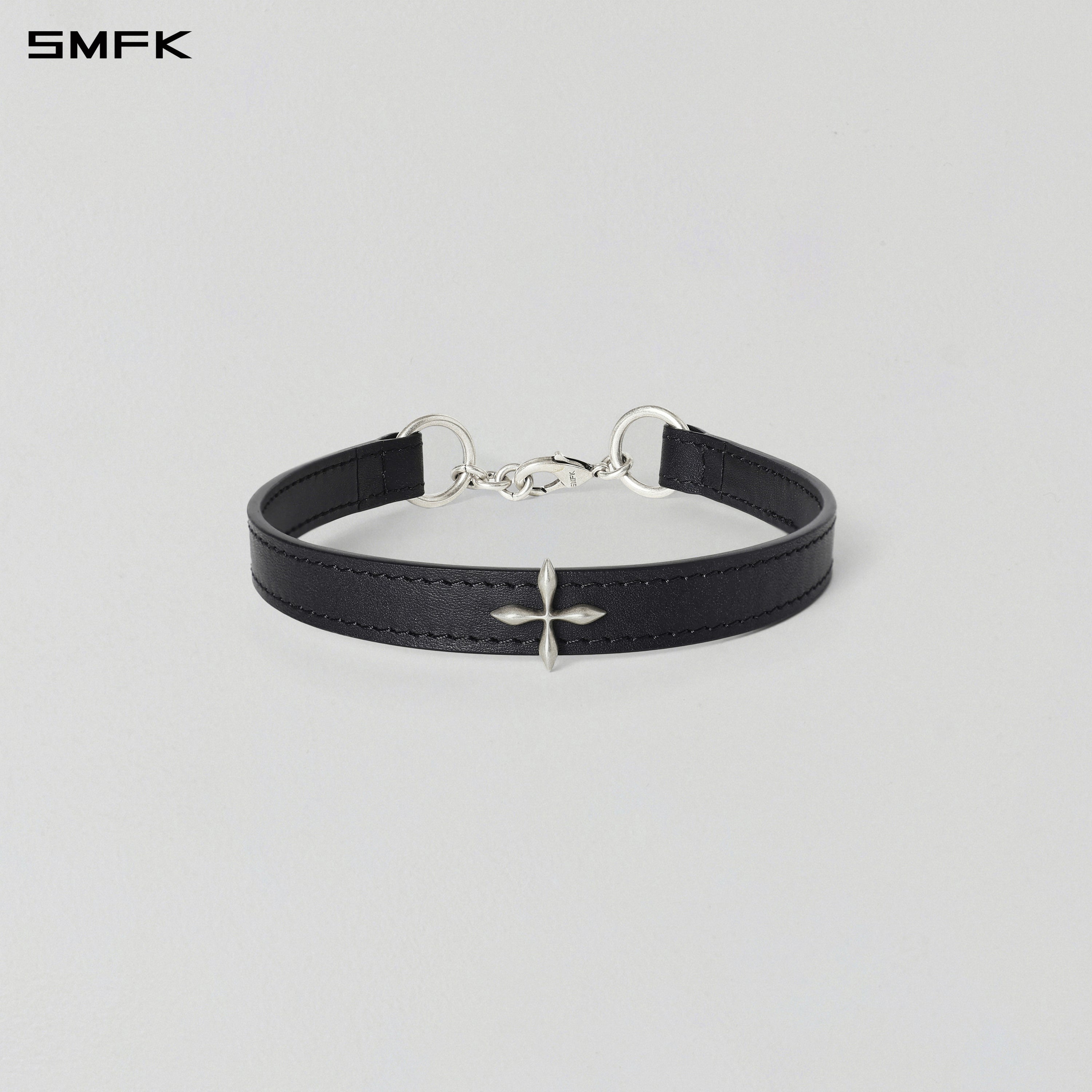MIRAGE MIRROR LEATHER CHOKER WILD BLACK