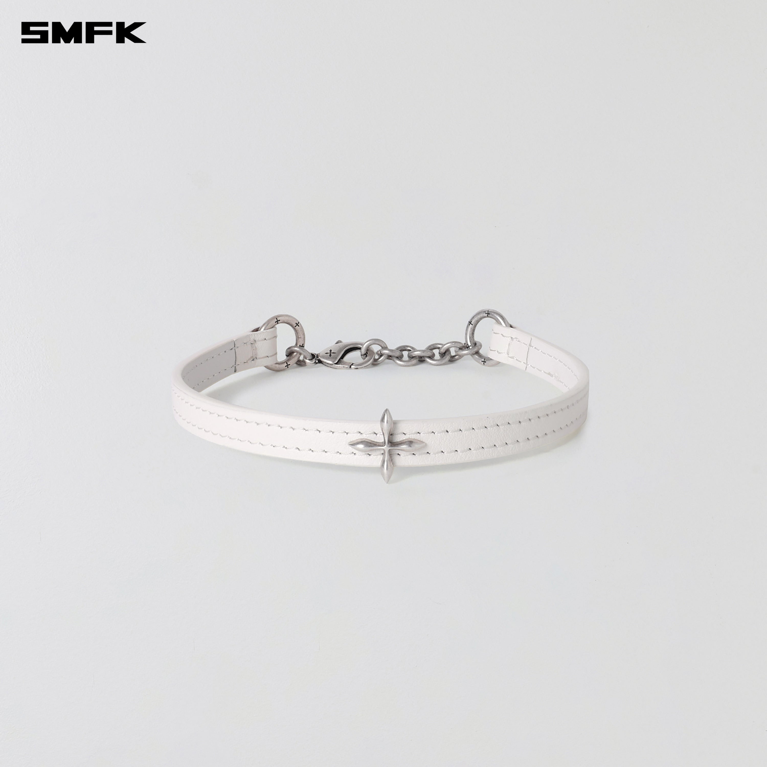 MIRAGE MIRROR LEATHER CHOCKER/SMALL CLOUD WHITE