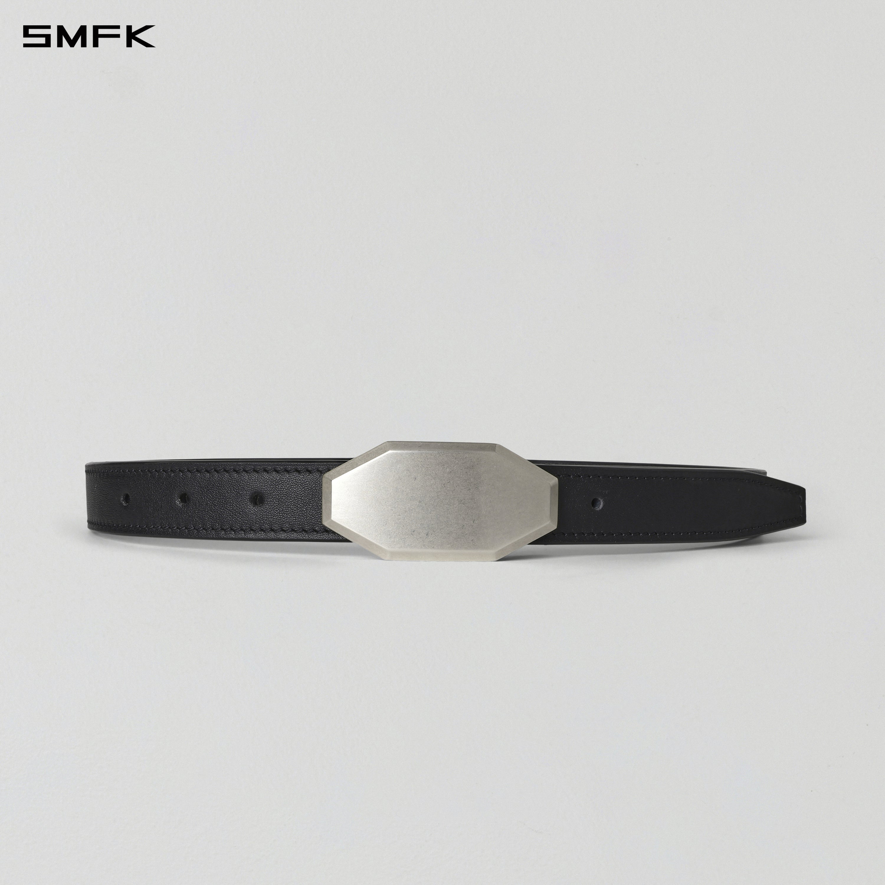 PRISM LEATHER THIN BELT/COW LEATHER/U WILD BLACK