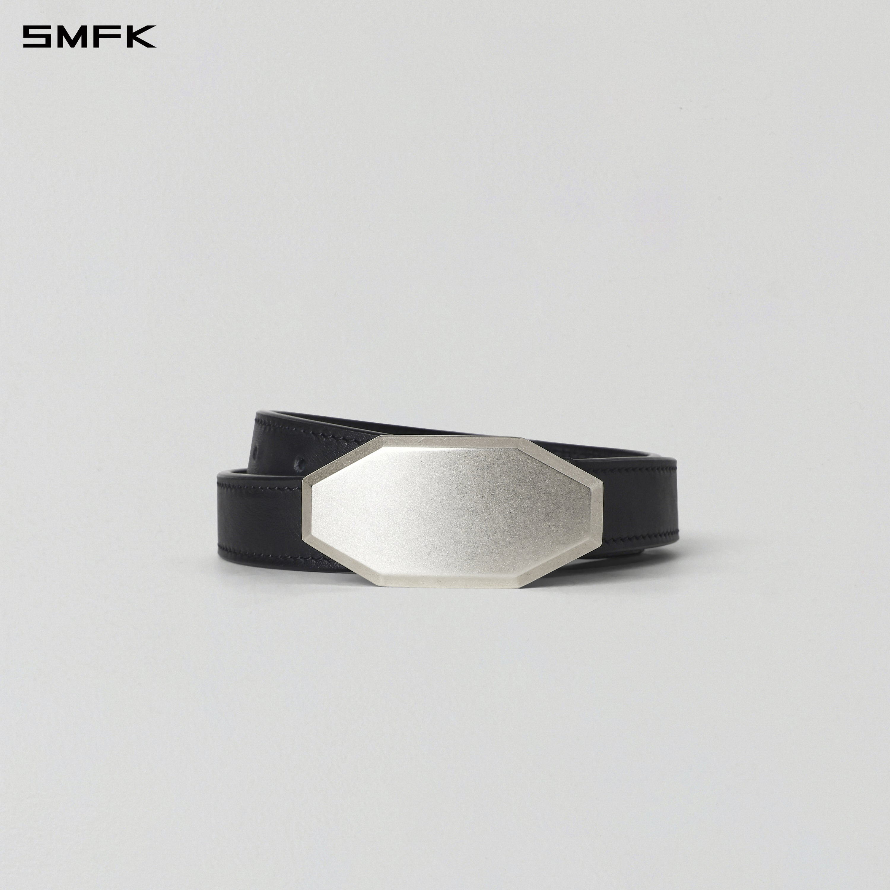 PRISM LEATHER THIN BELT/COW LEATHER/U WILD BLACK
