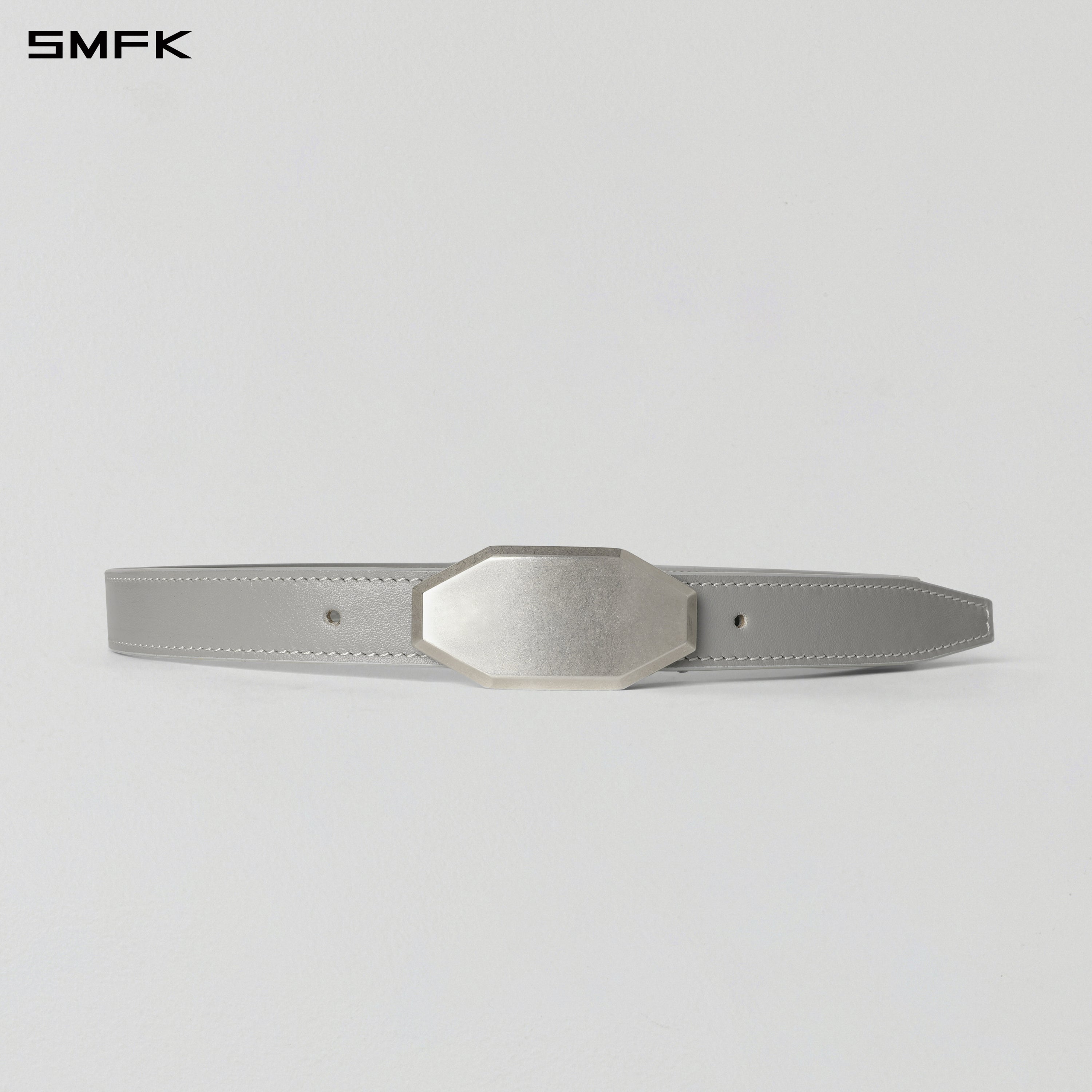 PRISM LEATHER THIN BELT/COW LEATHER/U MIST GREY