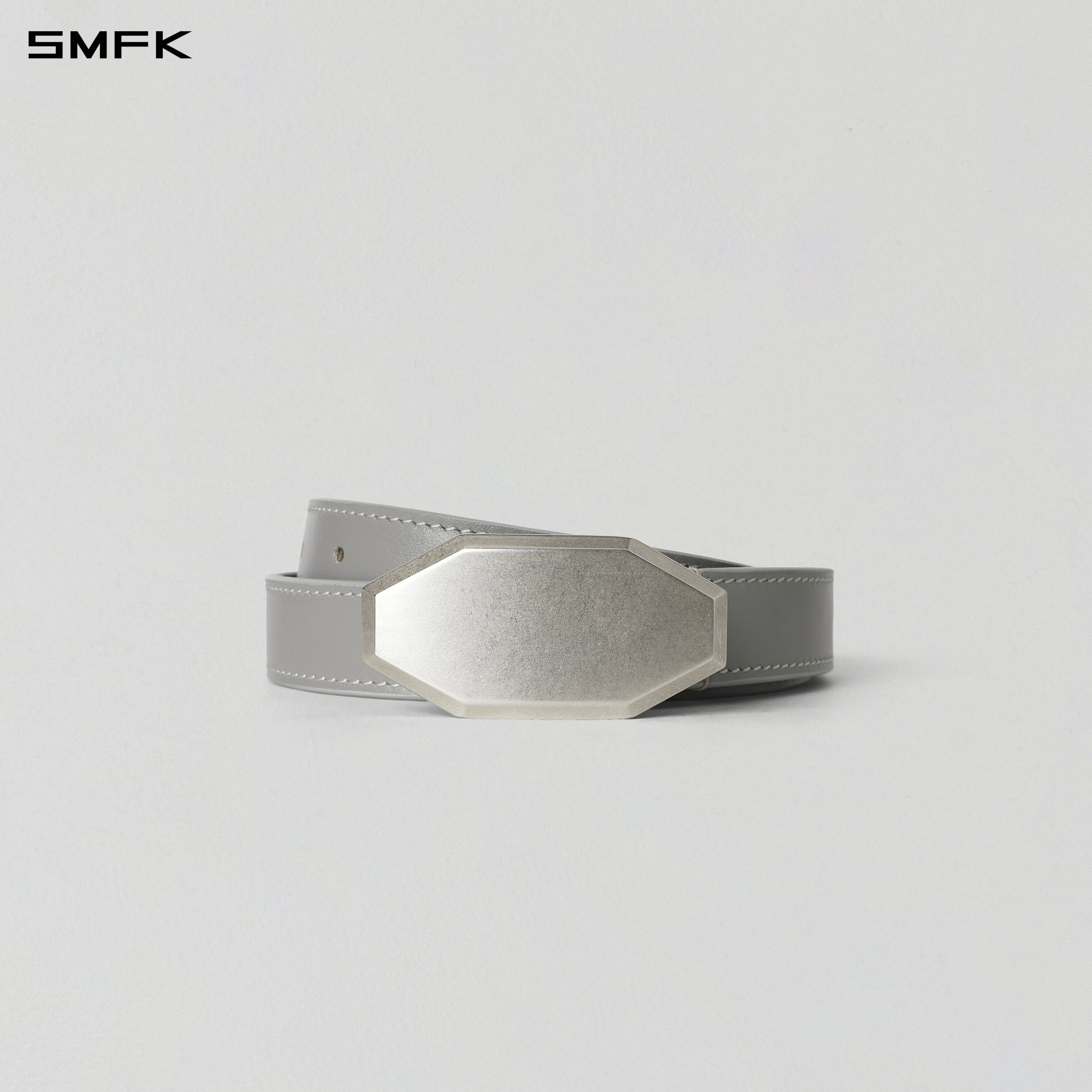 PRISM LEATHER THIN BELT/COW LEATHER/U MIST GREY