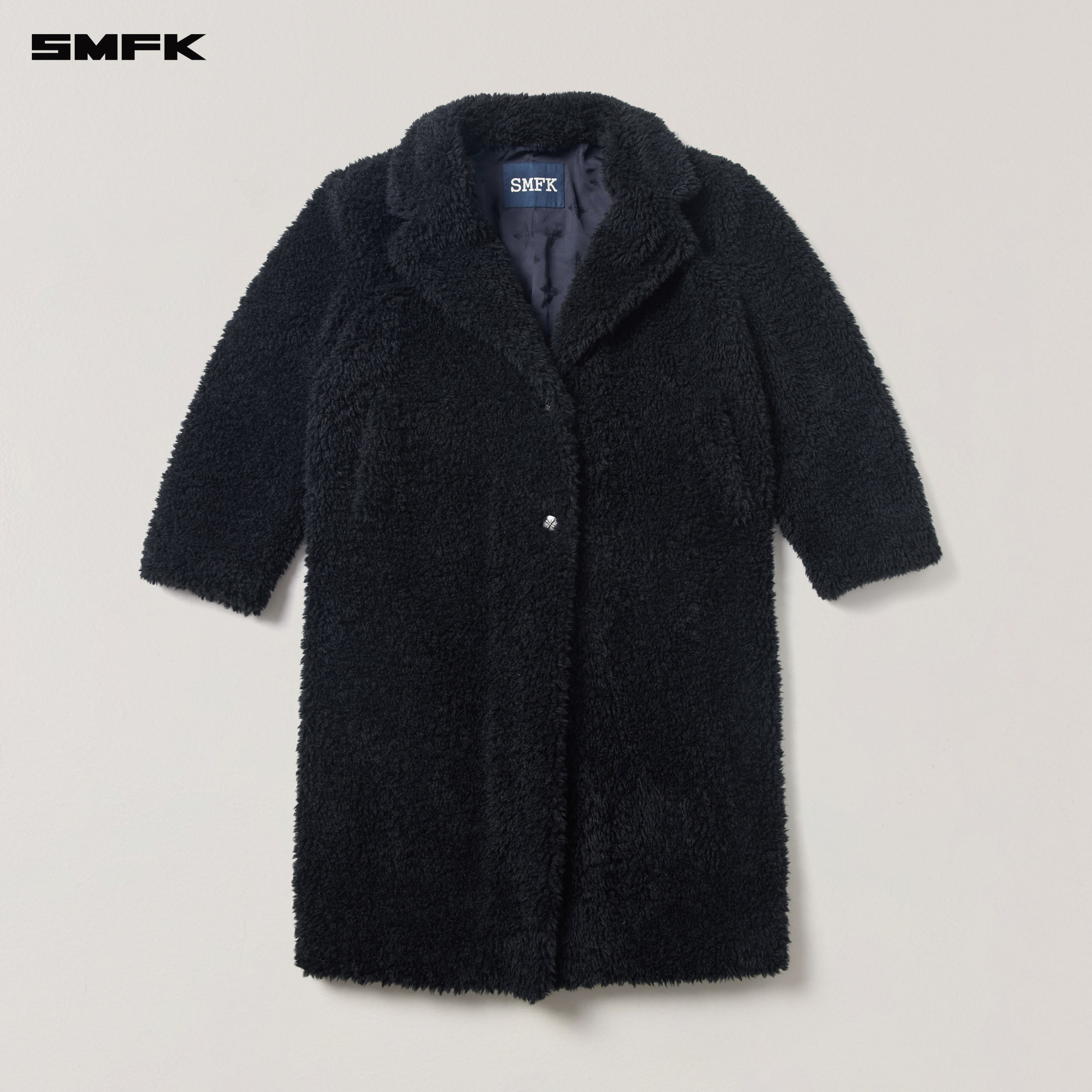 クロススタチューホーボーウールワイドコートウィルダネスブラック