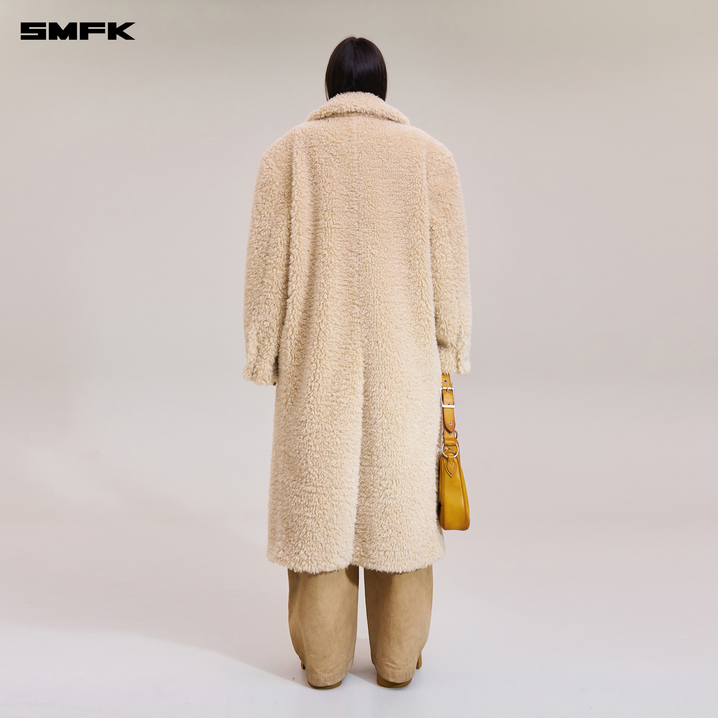 クロススタチューホーボーウールワイドコートデザートカラー