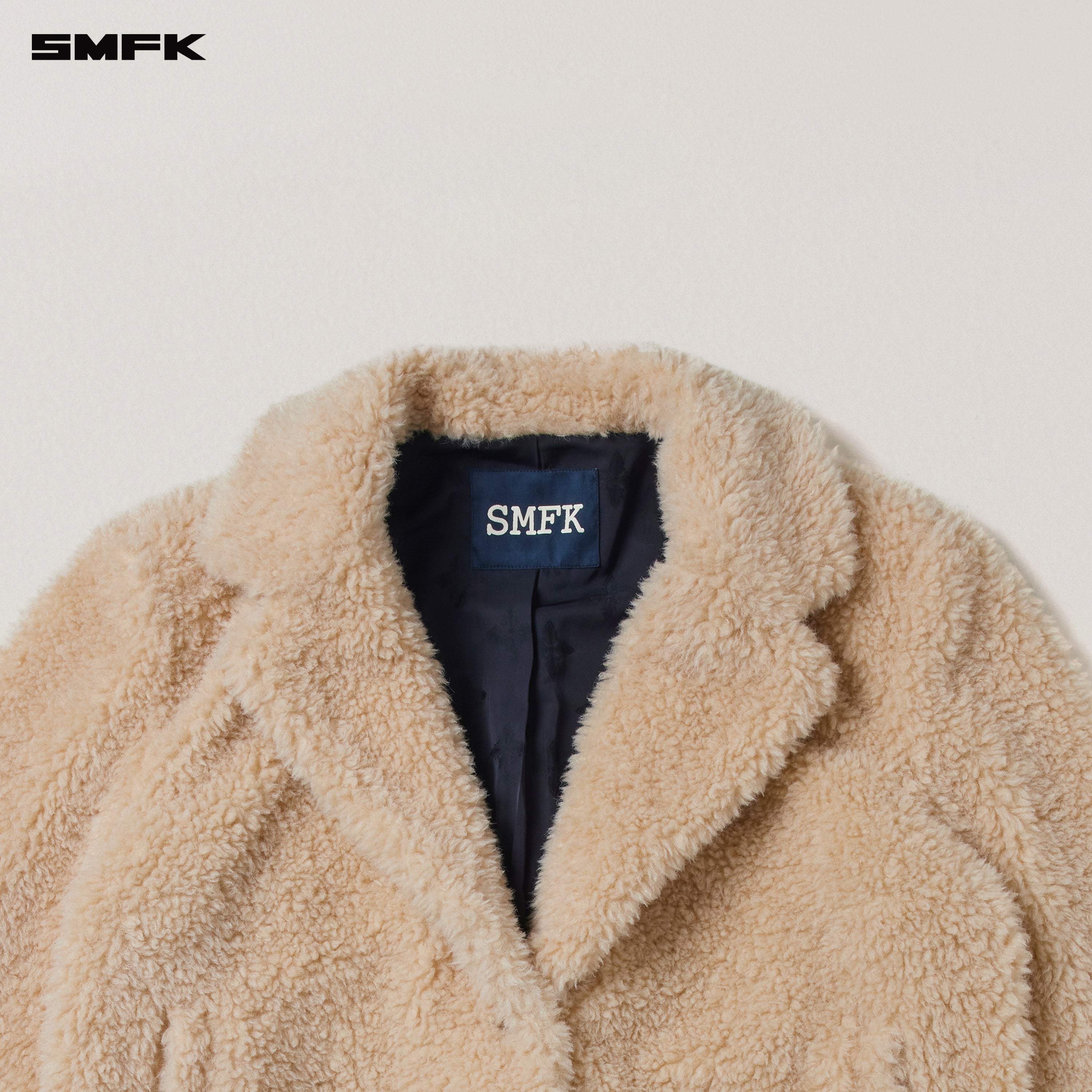 クロススタチューホーボーウールワイドコートデザートカラー