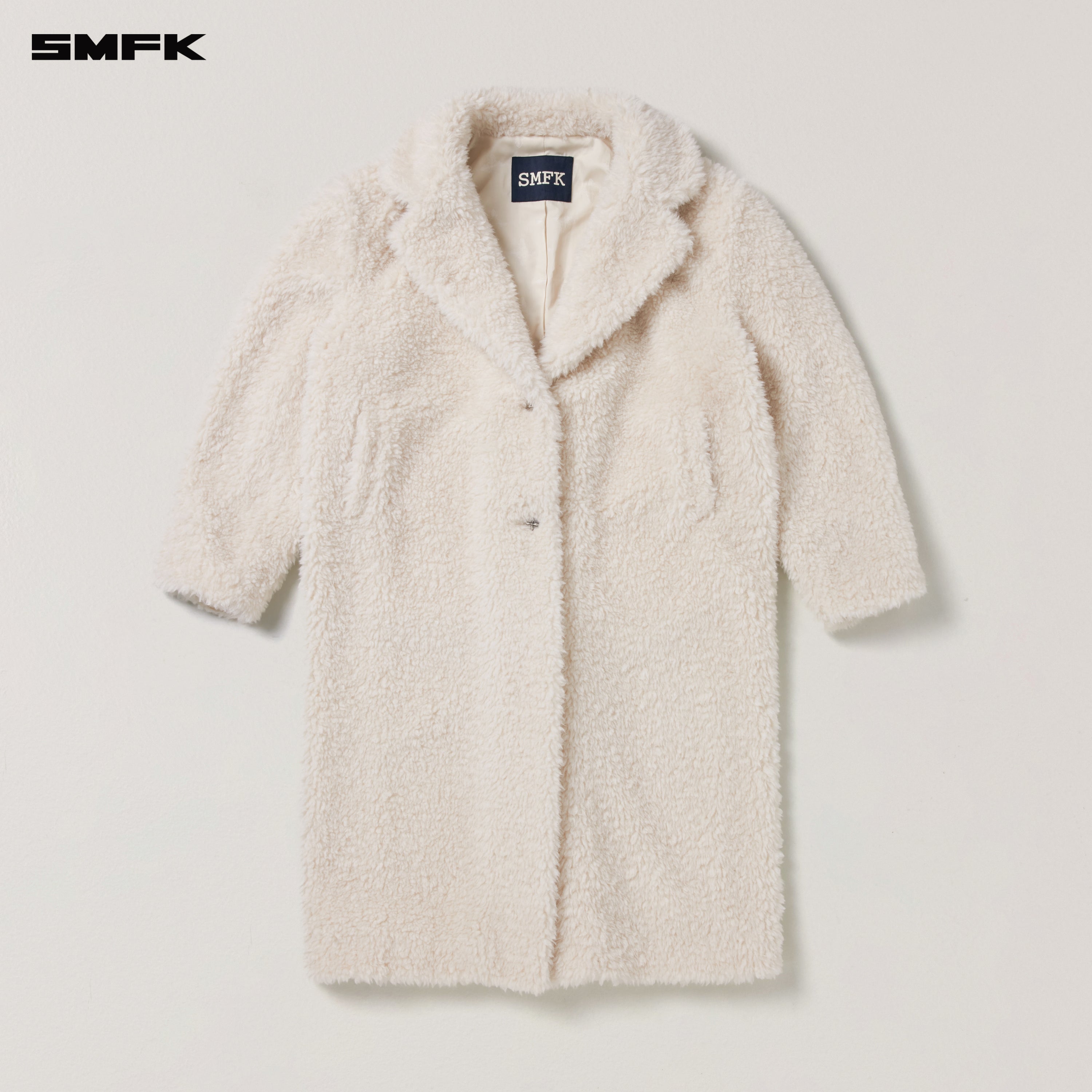 クロススタチューホーボーウールワイドコートウールホワイト