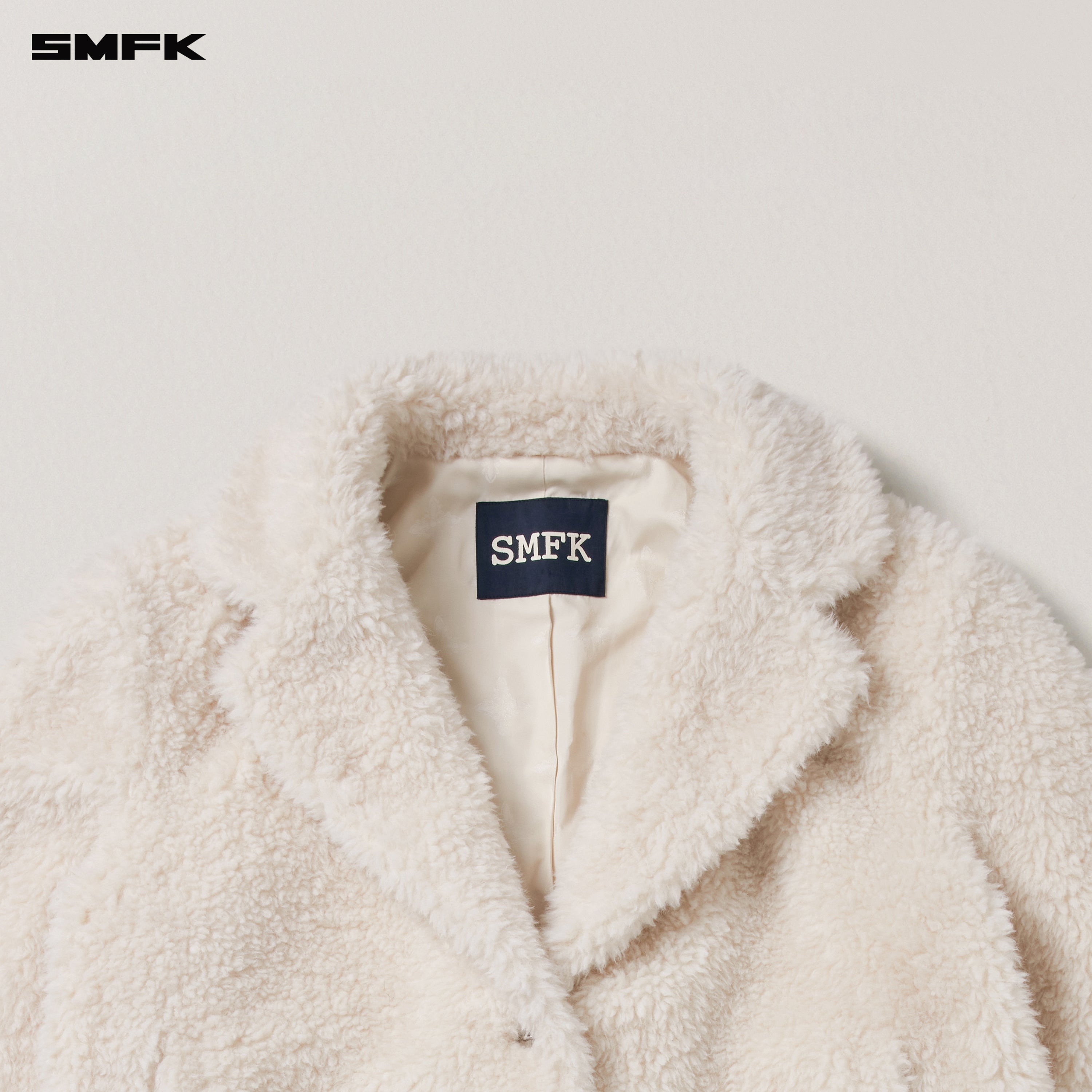 クロススタチューホーボーウールワイドコートウールホワイト