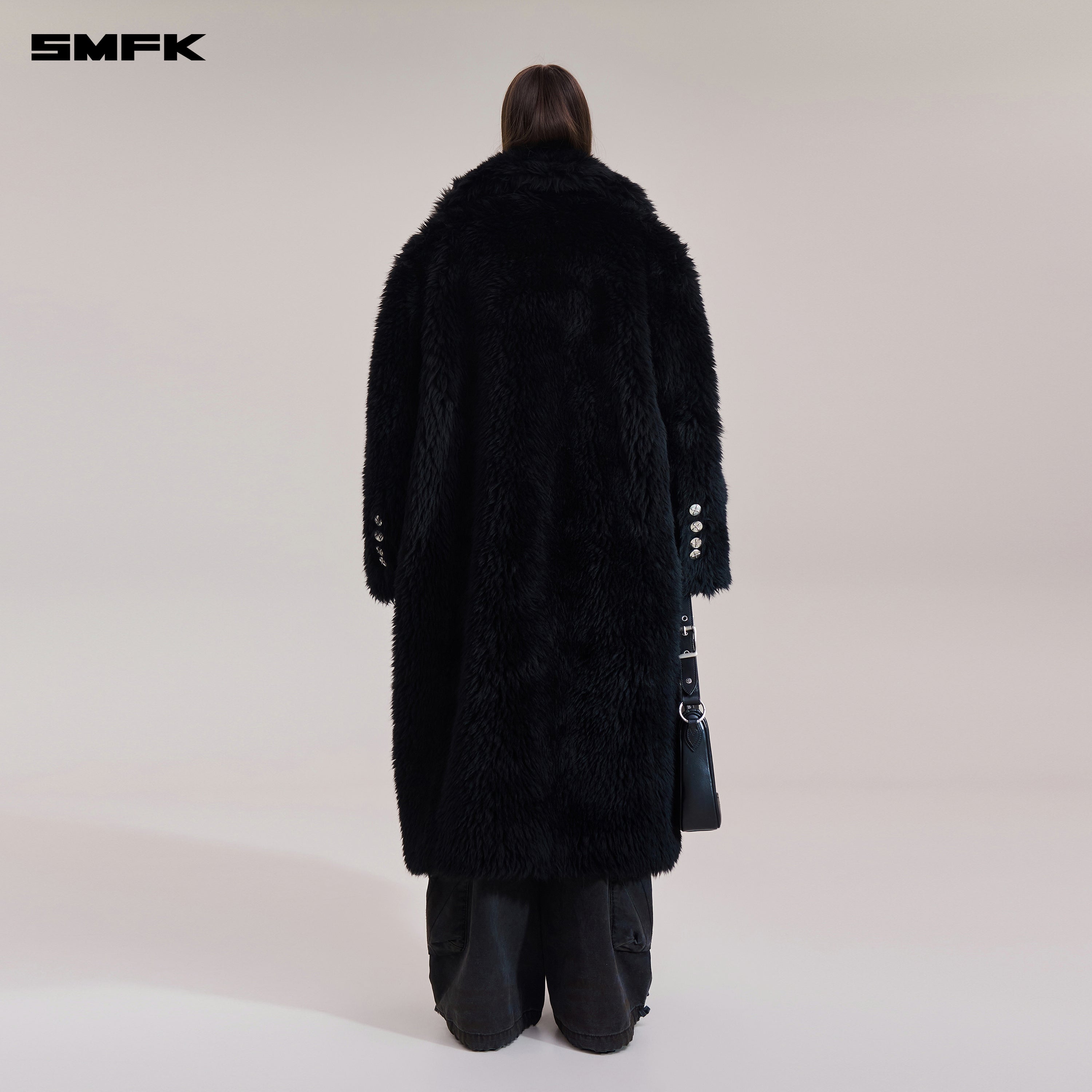 COMPASS MODE WASTEDLAND POWER WOOL OVERCOAT WILD BLACK