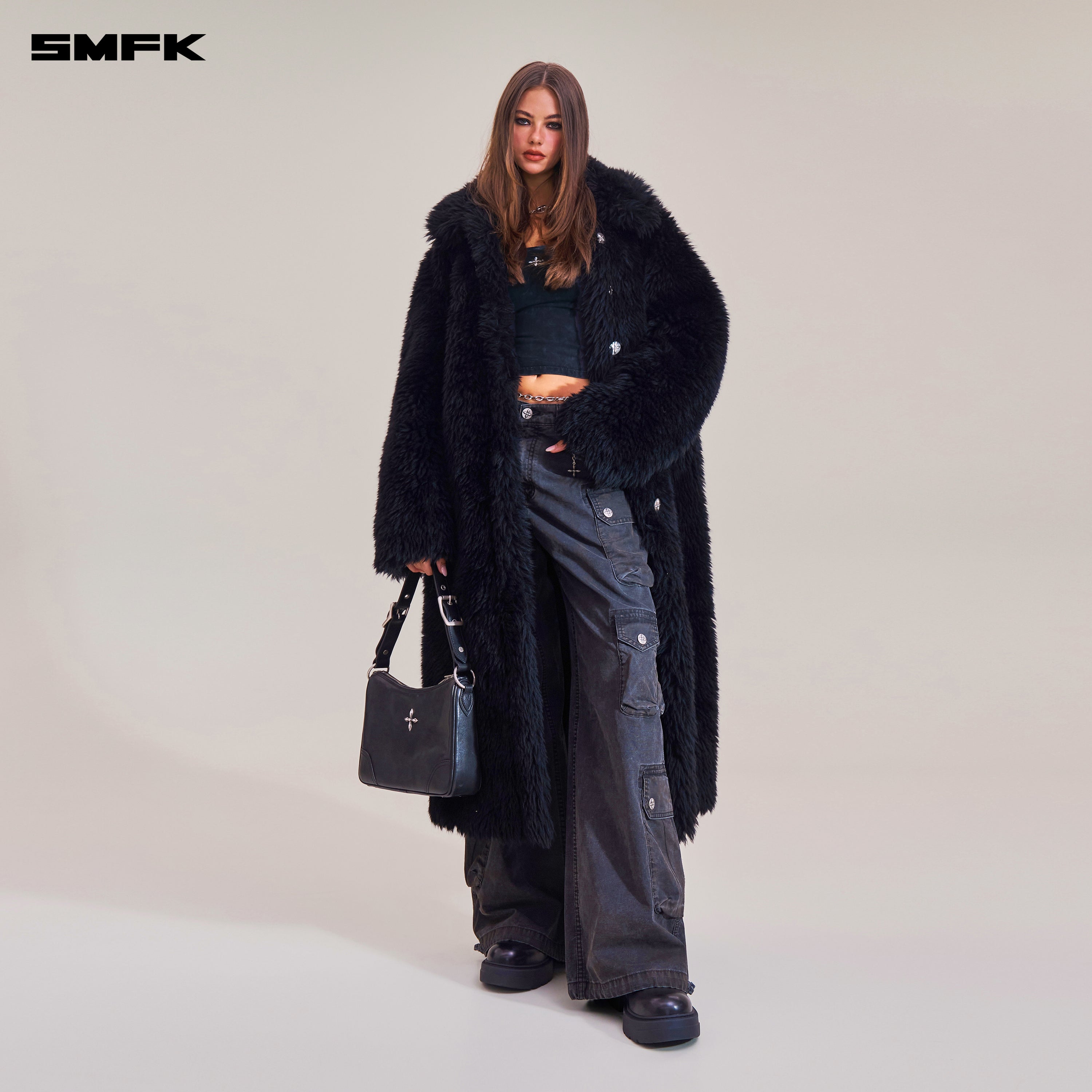 COMPASS MODE WASTEDLAND POWER WOOL OVERCOAT WILD BLACK