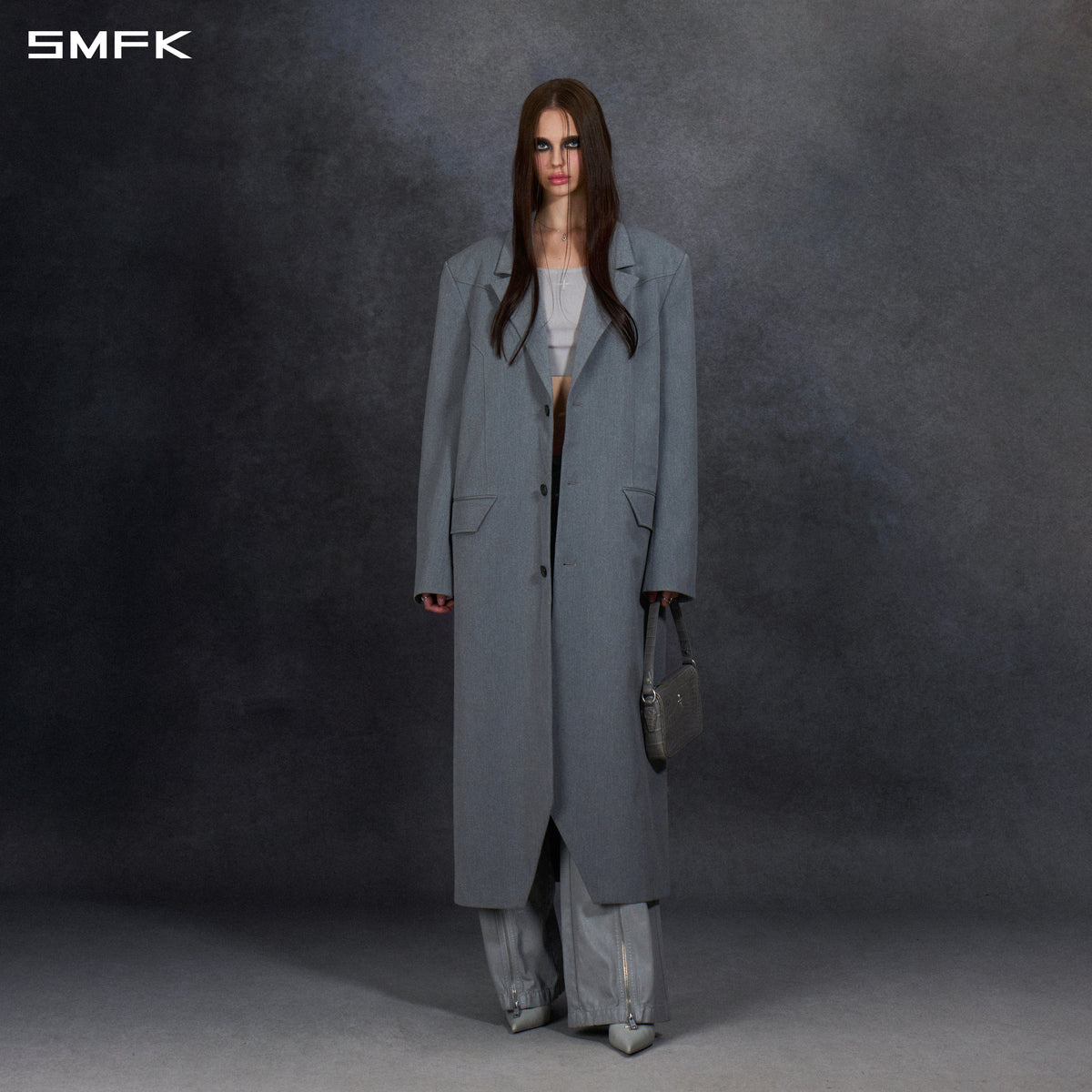 PERMANENT PRISM MASSIVE COAT/POLYESTER+VISCOSE MIRAGE GREY