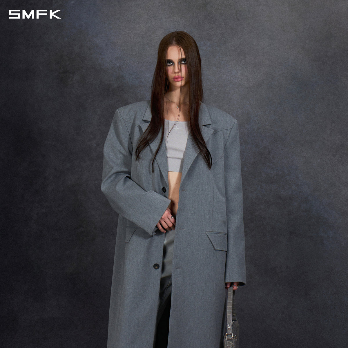 PERMANENT PRISM MASSIVE COAT/POLYESTER+VISCOSE MIRAGE GREY