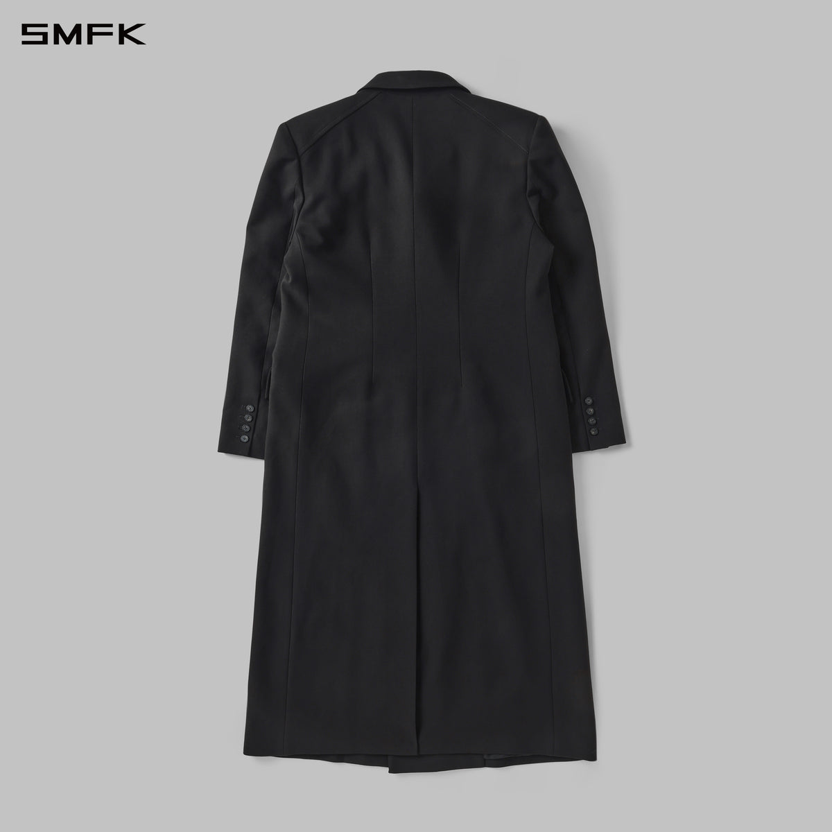 PERMANENT LOOSE DOUBLE BREASTED COAT/POLYESTER +VISCOSE +WOOL MIDNIGHT BLACK