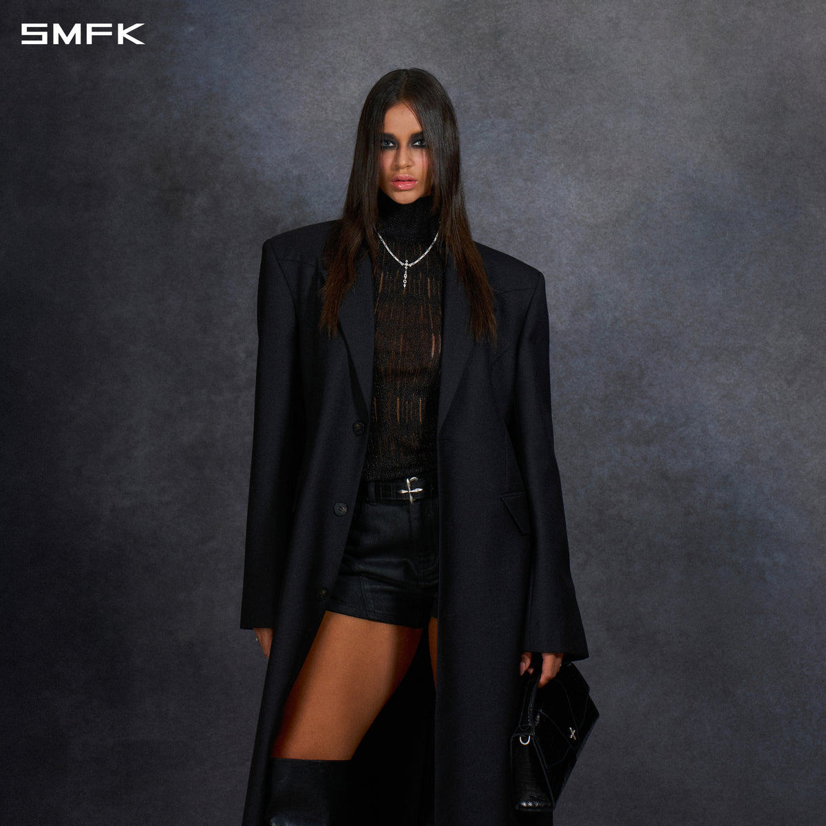 PERMANENT SLIM PROTO COAT/WOOL+POLY/W MIDNIGHT BLACK