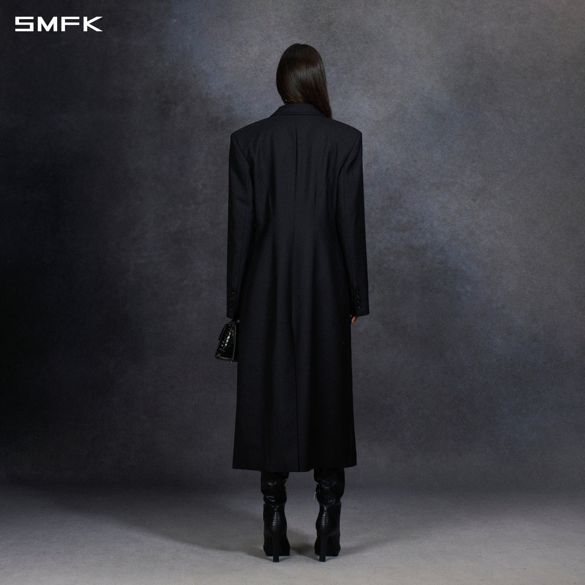 PERMANENT SLIM PROTO COAT/WOOL+POLY/W MIDNIGHT BLACK