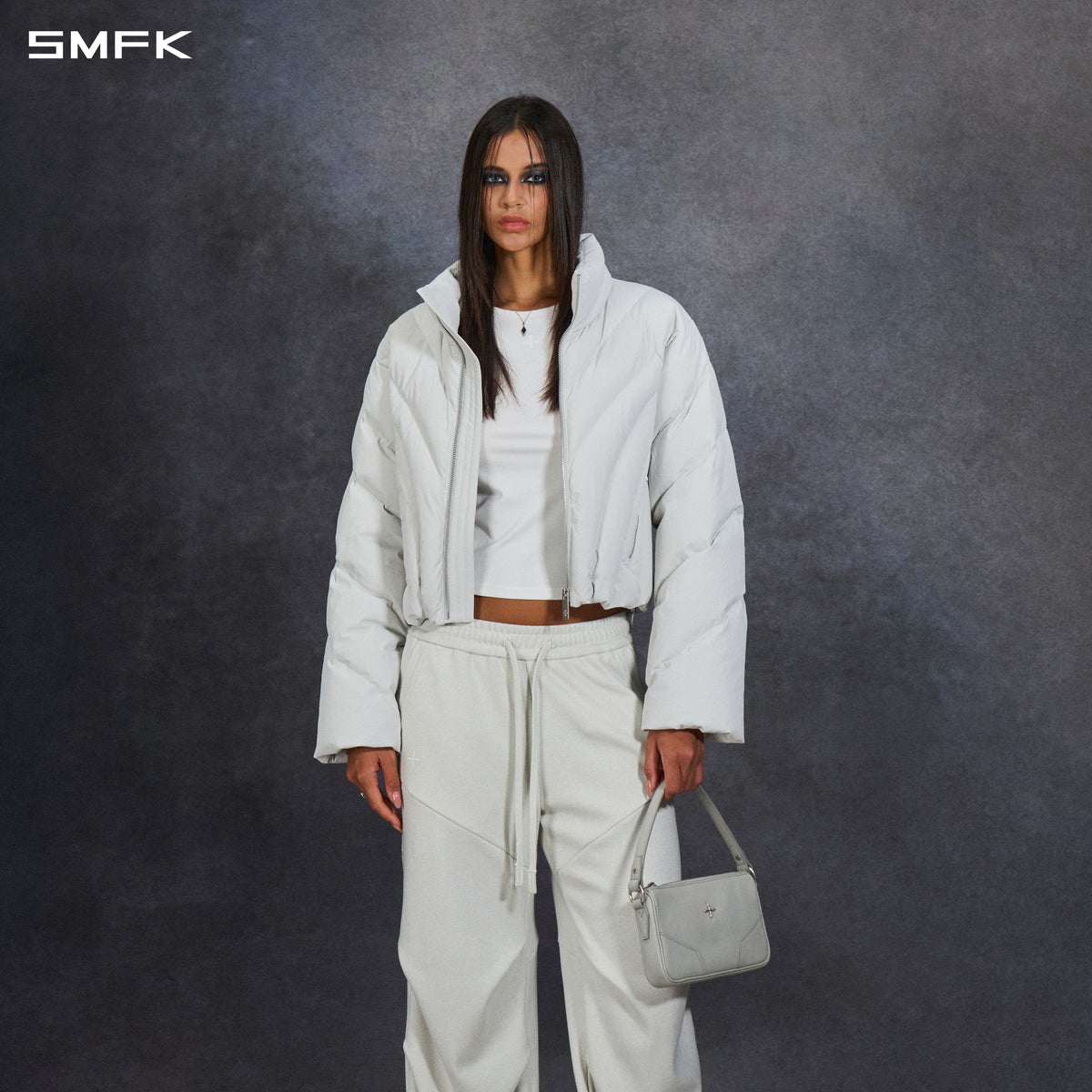MIRAGE POLAR SLIM DOWN JACKET/WHITE DUCK DOWN/W WHITE GREY
