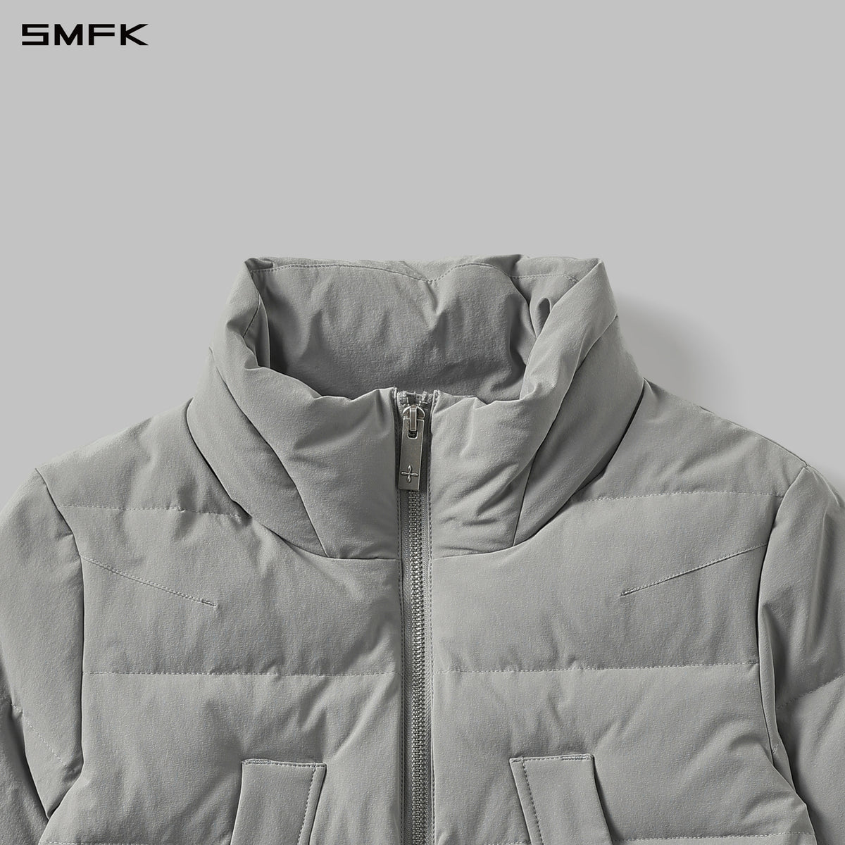 MIRAGE PSYCHIC SLIM SHORT DOWN JACKET/WHITE DUCK DOWN/W GLACIER GREY