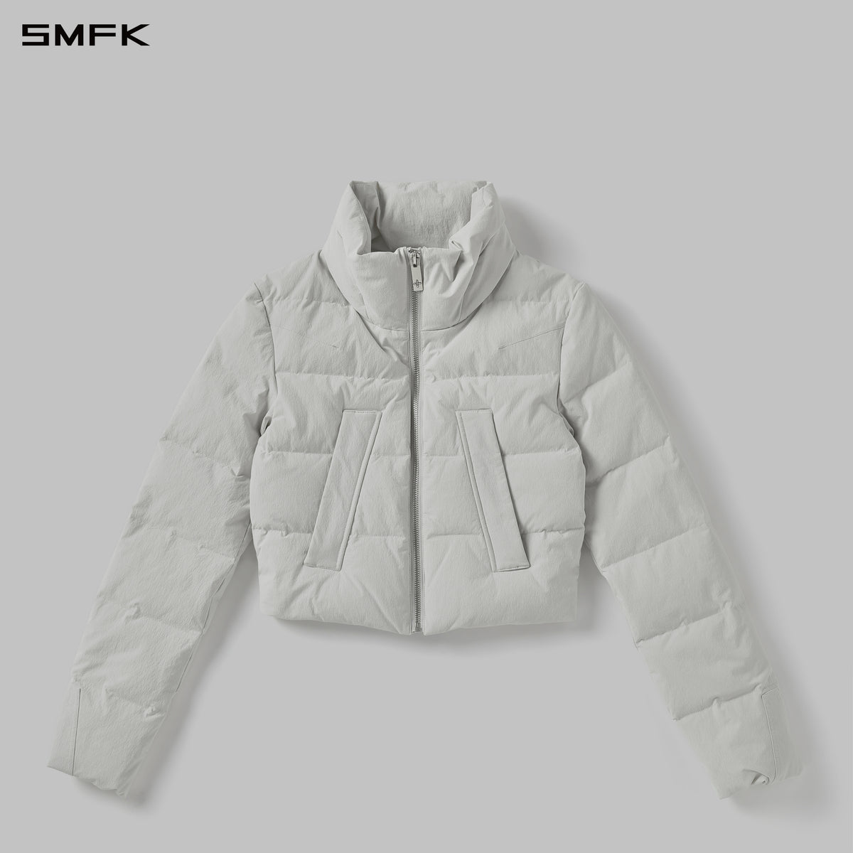 MIRAGE PSYCHIC SLIM SHORT DOWN JACKET/WHITE DUCK DOWN/W WHITE GREY