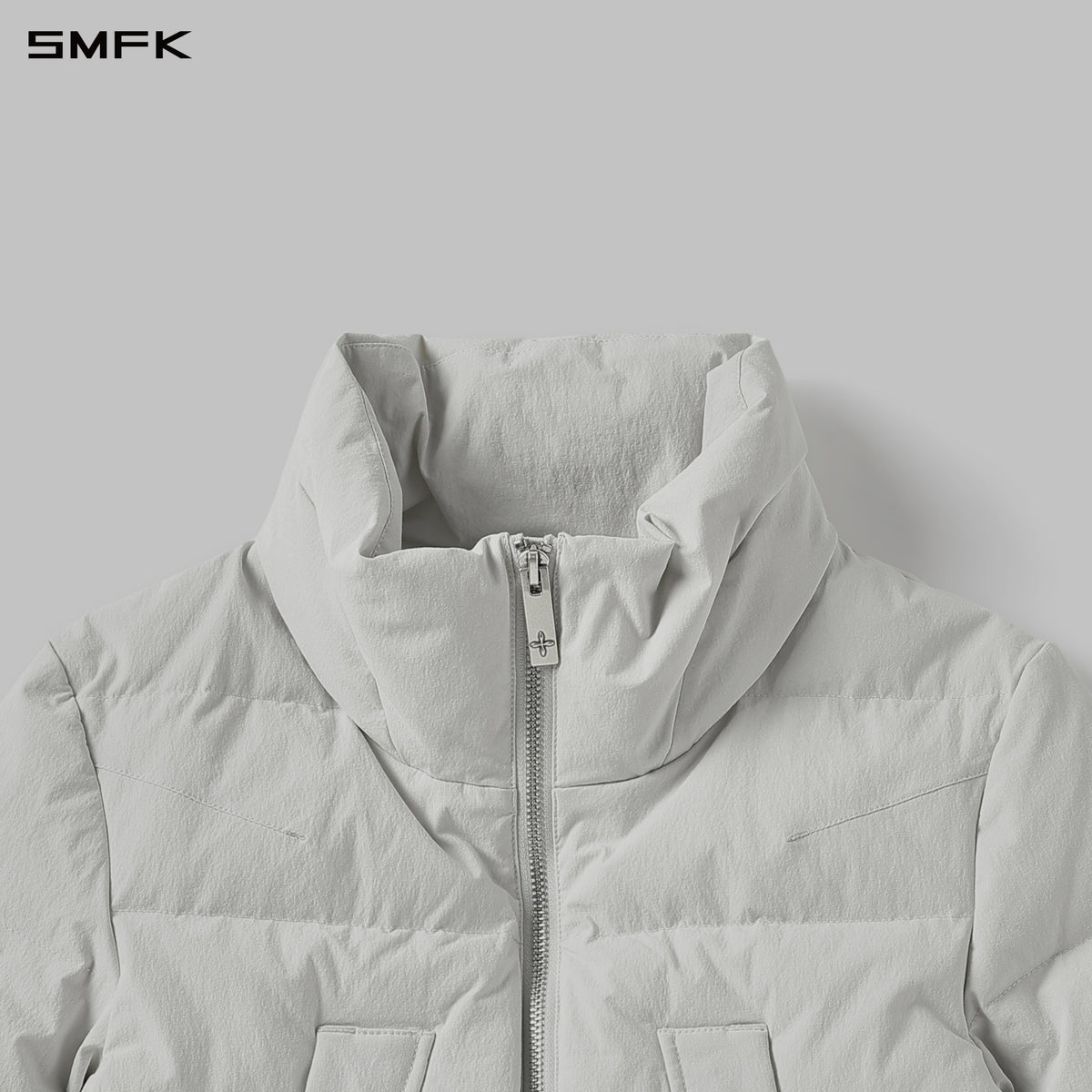 MIRAGE PSYCHIC SLIM SHORT DOWN JACKET/WHITE DUCK DOWN/W WHITE GREY