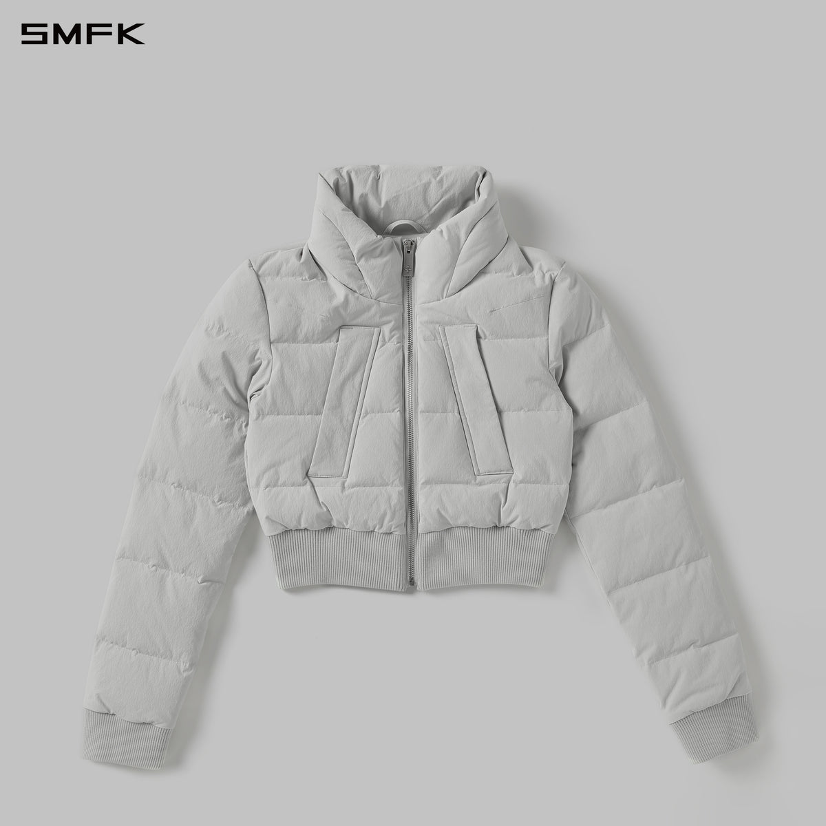 MIRAGE PSYCHIC SPORTS SHORT DOWN JACKET/WHITE DUCK DOWN/W WHITE GREY