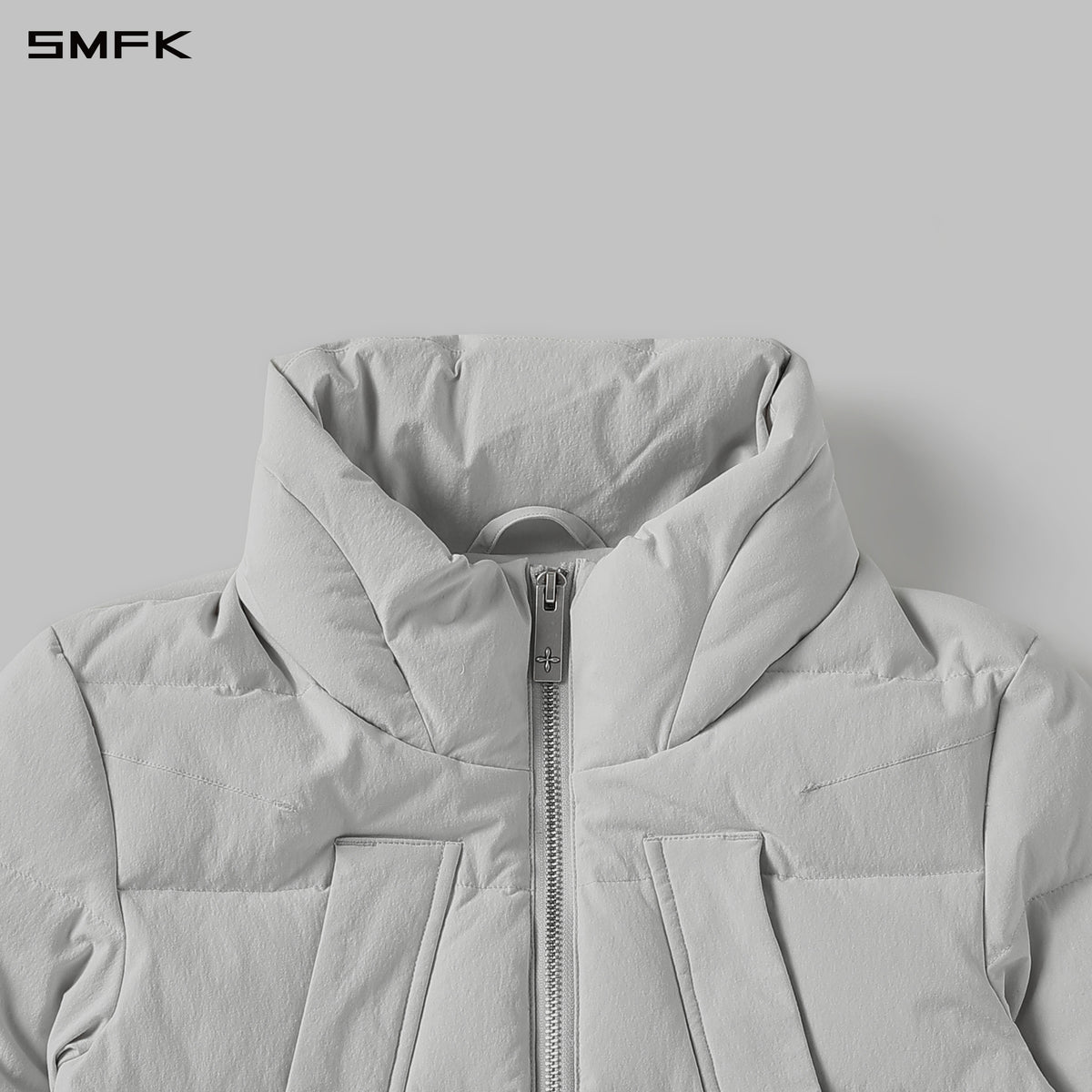 MIRAGE PSYCHIC SPORTS SHORT DOWN JACKET/WHITE DUCK DOWN/W WHITE GREY