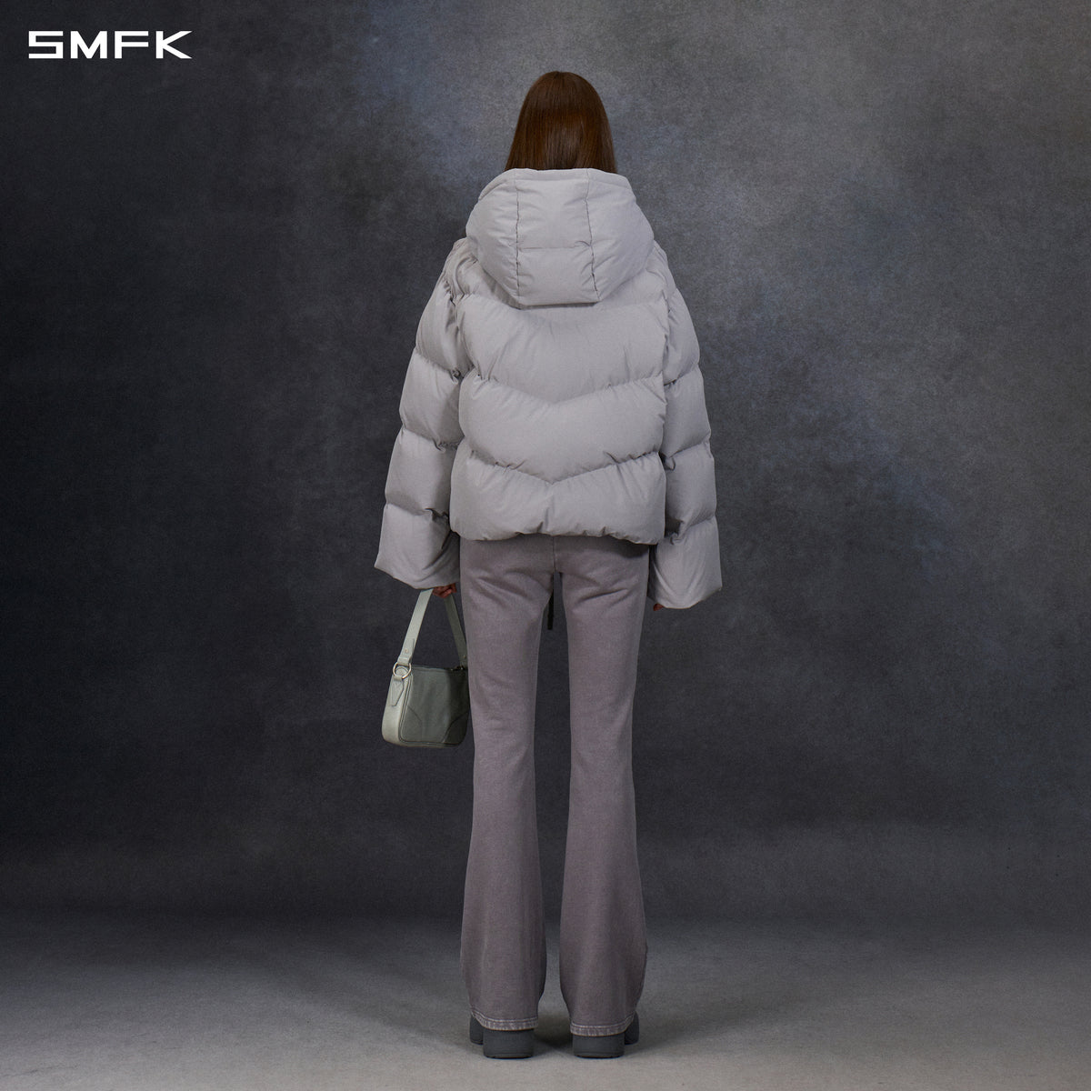 MIRAGE SNOW ALASKA DOWN  HOOD JACKET/WHITE DUCK DOWN/U GLACIER GREY