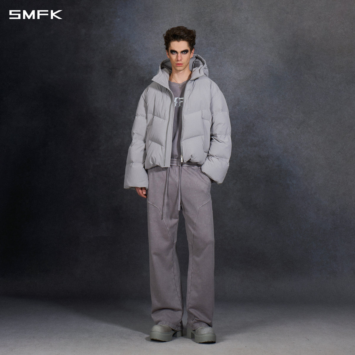 MIRAGE SNOW ALASKA DOWN  HOOD JACKET/WHITE DUCK DOWN/U GLACIER GREY