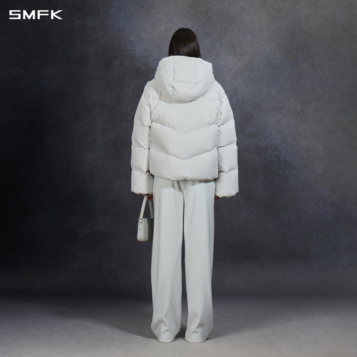 MIRAGE SNOW ALASKA DOWN  HOOD JACKET/WHITE DUCK DOWN/U WHITE GREY
