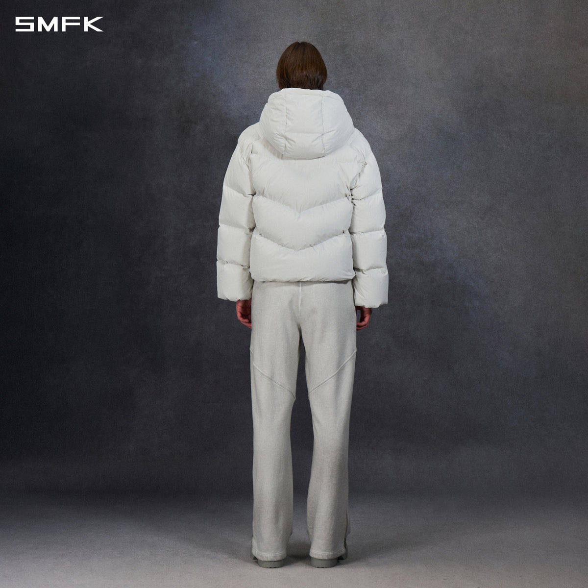 MIRAGE SNOW ALASKA DOWN  HOOD JACKET/WHITE DUCK DOWN/U WHITE GREY