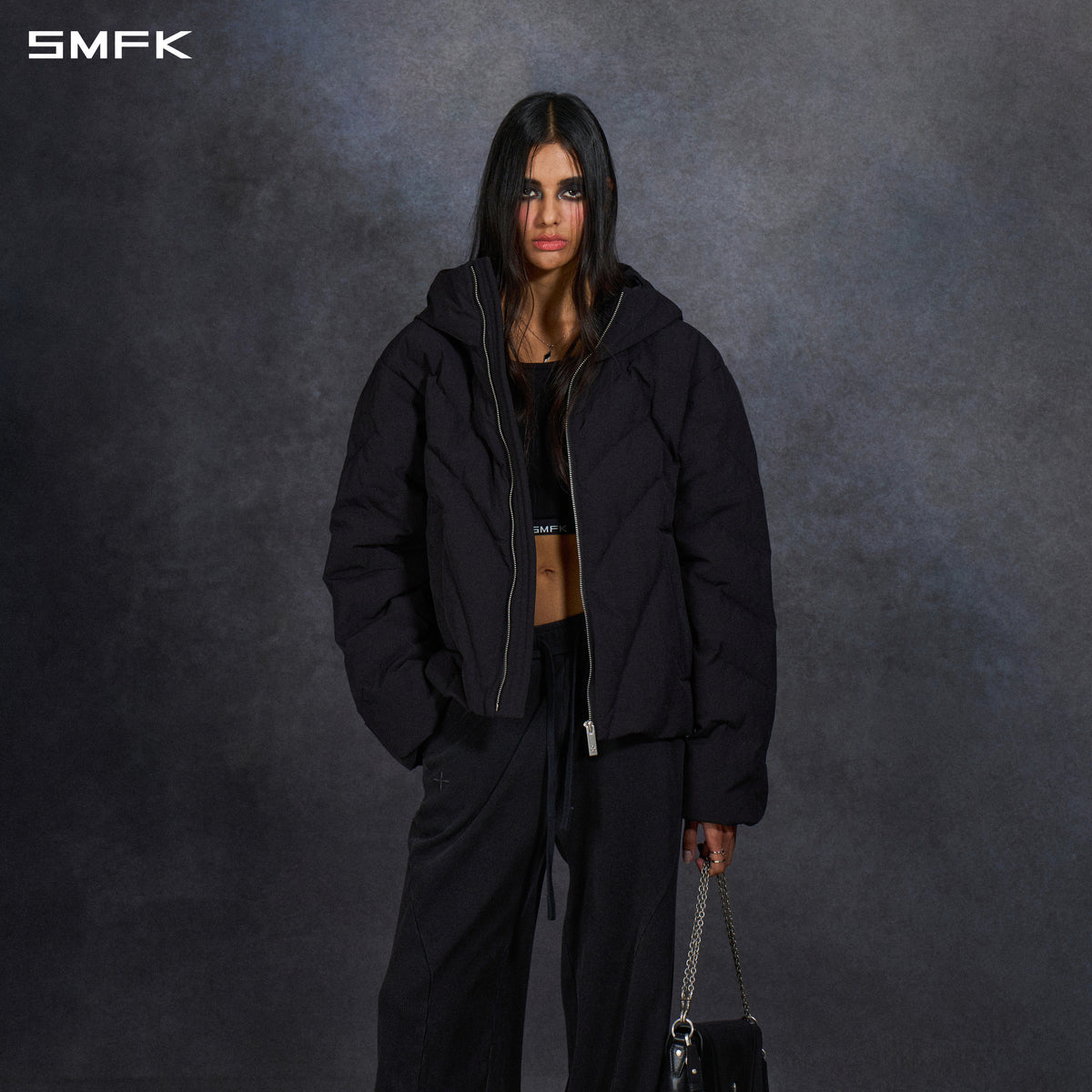MIRAGE POLAR FIT HOOD DOWN JACKET/WHITE DUCK DOWN/U WILD BLACK