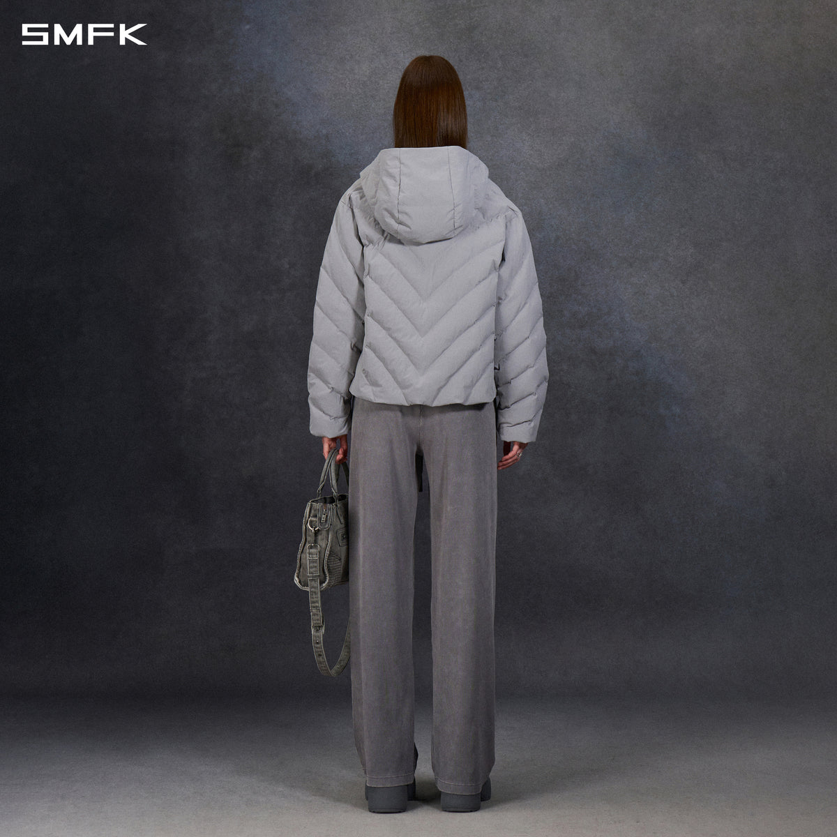MIRAGE POLAR FIT HOOD DOWN JACKET/WHITE DUCK DOWN/U GLACIER GREY